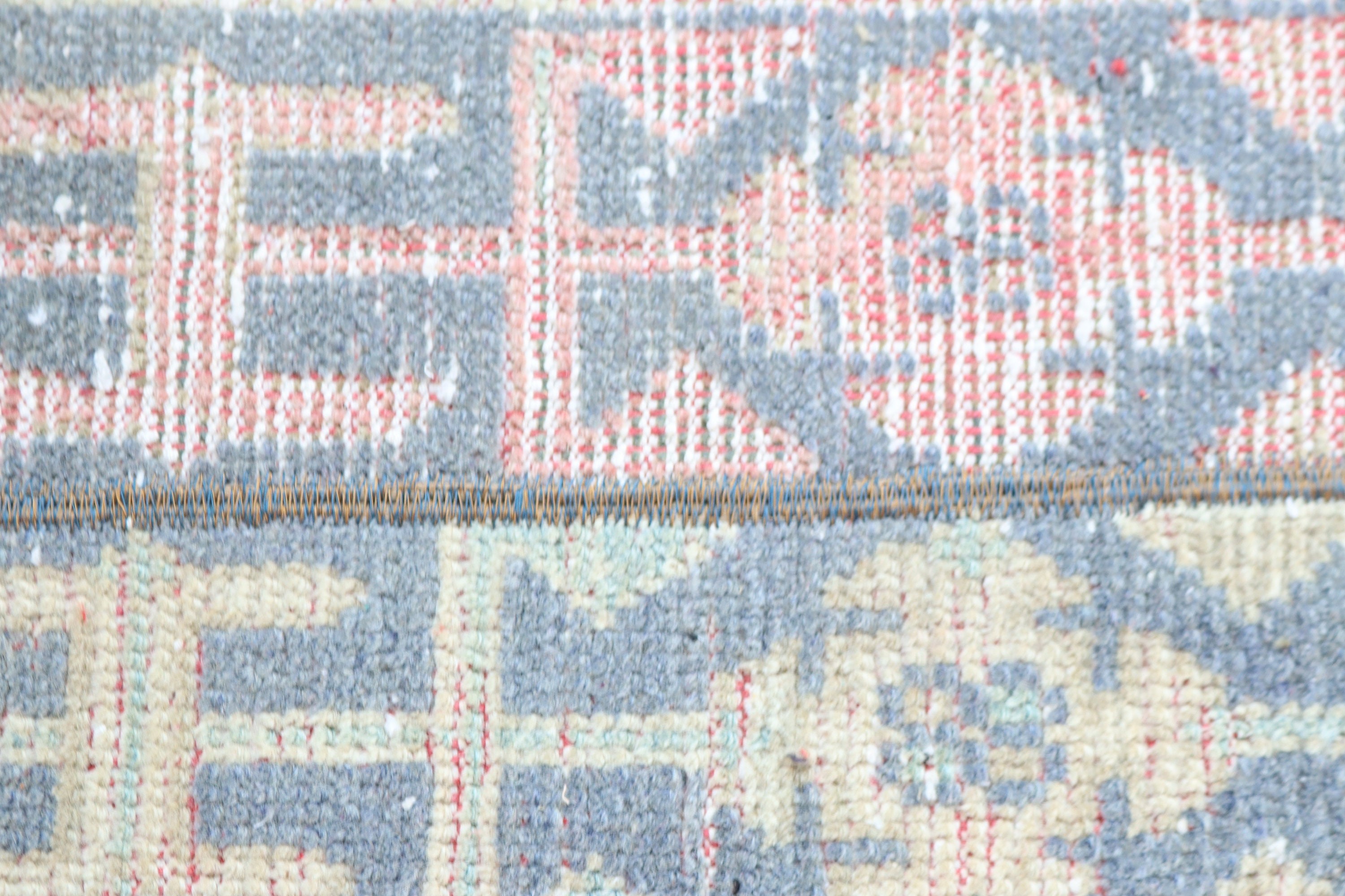 Blue Modern Rug, Bathroom Rug, Turkish Rug, Geometric Rugs, Nursery Rug, Aesthetic Rugs, Vintage Rugs, 1.7x3.5 ft Small Rugs