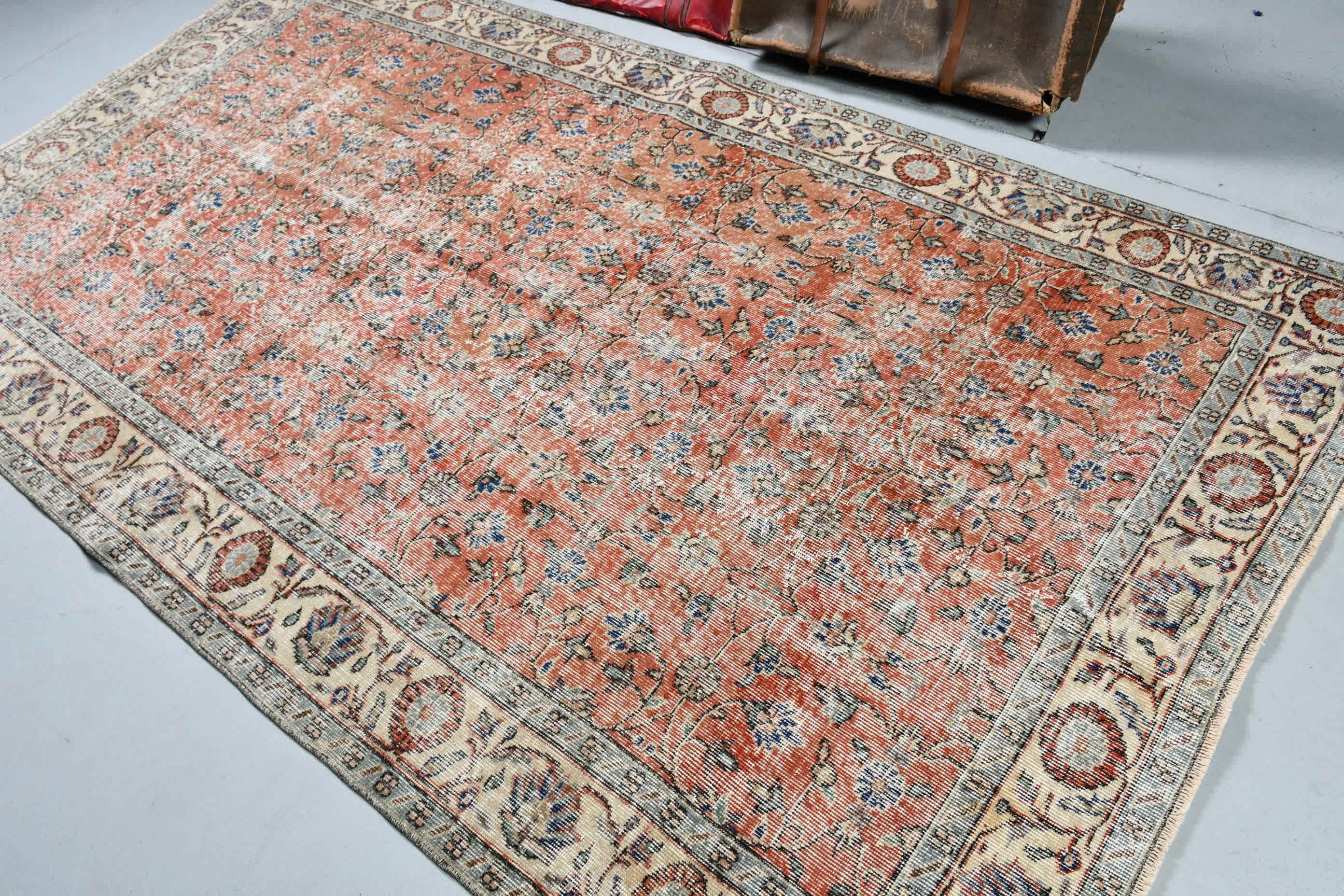 Mutfak Halısı, Türk Halısı, Oturma Odası Halısı, Yün Halısı, Ofis Halısı, 5.1x8.9 ft Büyük Halı, Pembe Mutfak Halısı, Vintage Halı, Yemek Odası Halısı