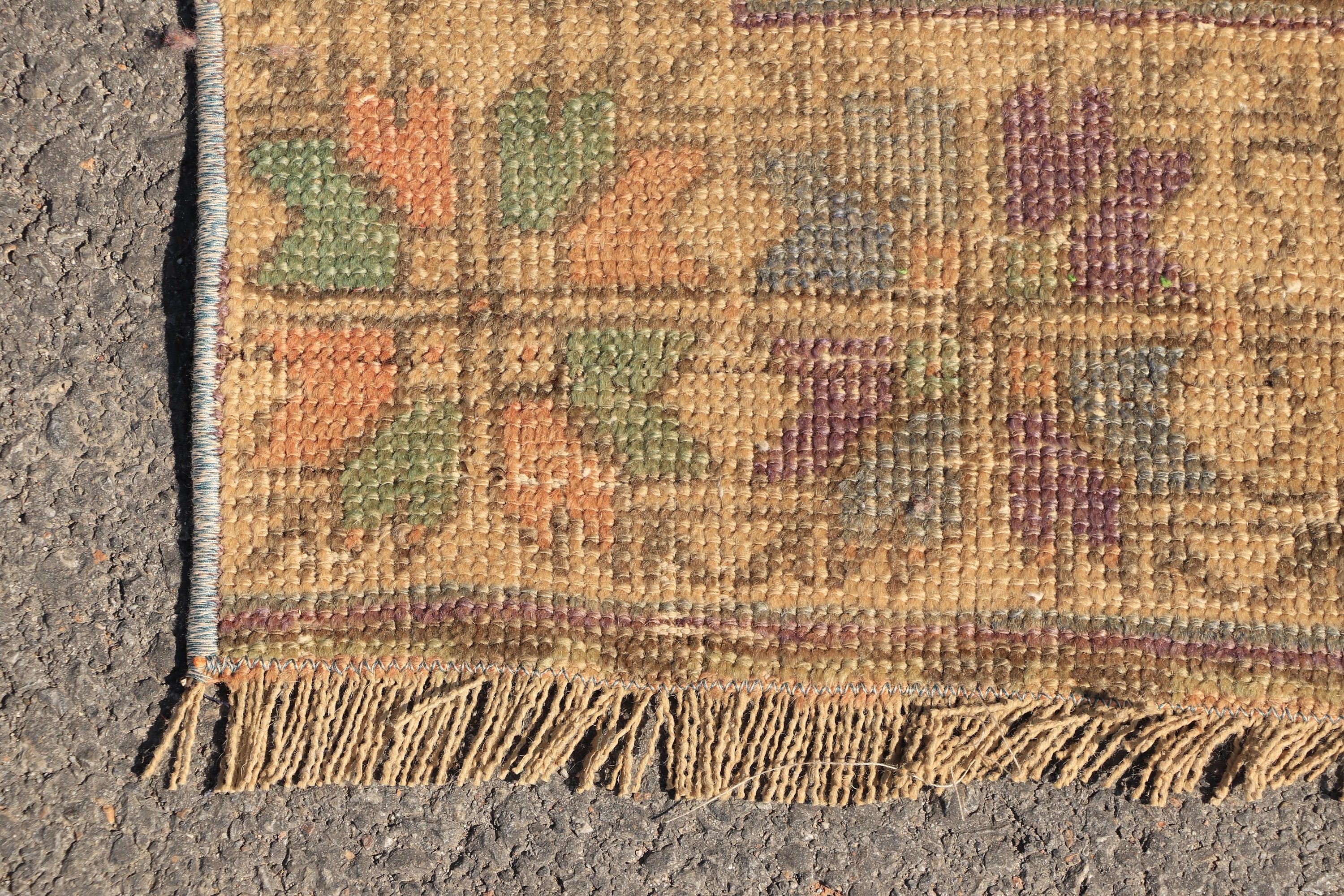 Vintage Rug, Bedroom Rug, Brown Wool Rug, 3.2x6.2 ft Accent Rug, Turkish Rug, Wool Rugs, Rugs for Kitchen, Entry Rugs, Anatolian Rugs