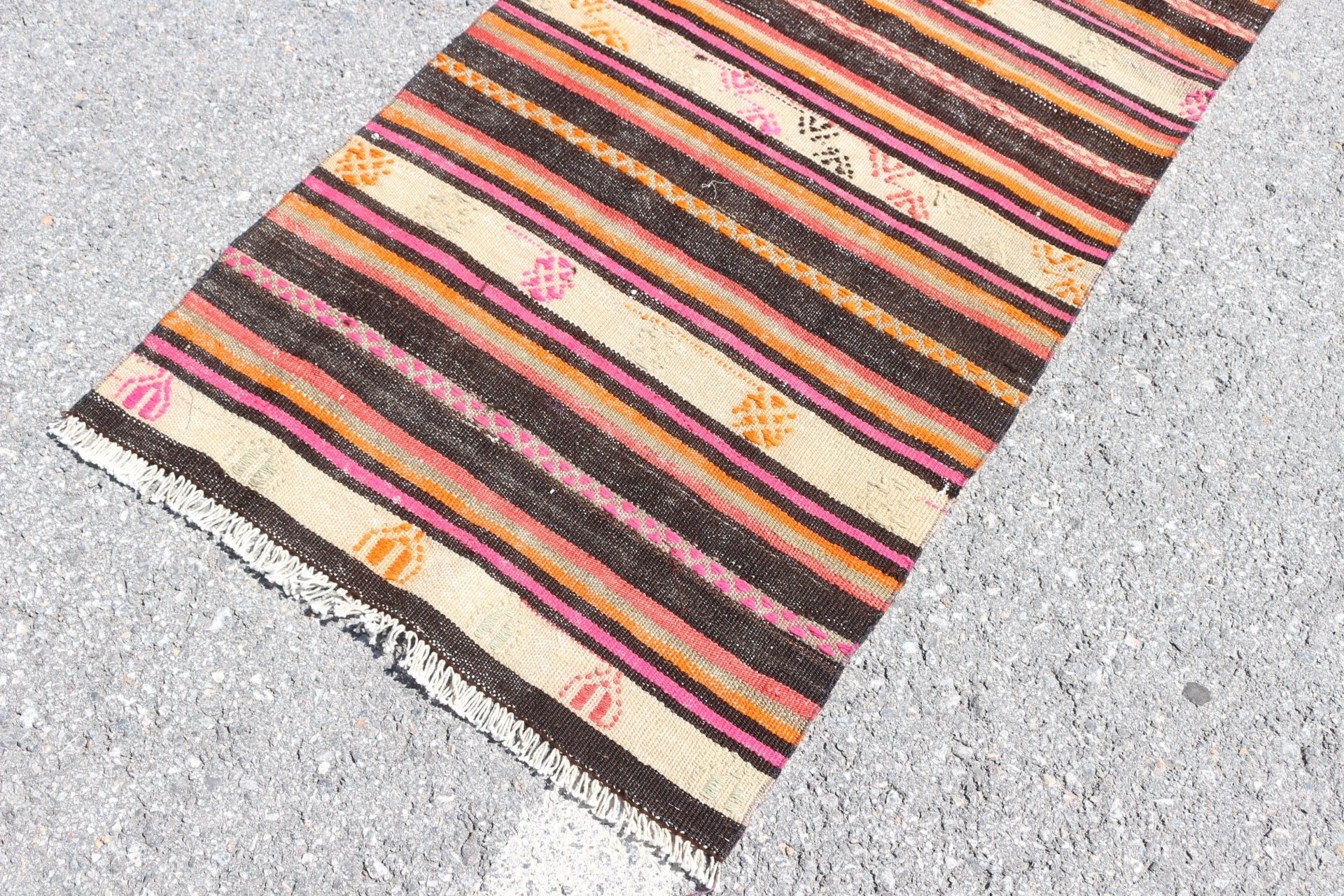 2.5x6.6 ft Runner Rug, Kitchen Rug, Beige Home Decor Rug, Vintage Rugs, Oushak Rug, Kilim, Antique Rug, Rugs for Corridor, Turkish Rug