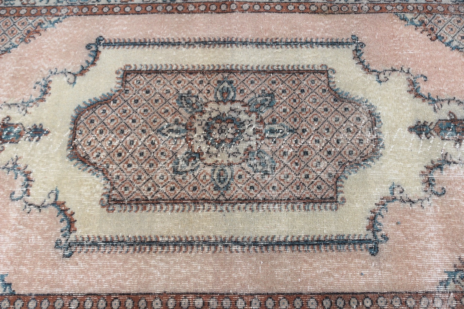 3.7x6.8 ft Area Rug, Cool Rug, Bedroom Rug, Orange Oriental Rug, Indoor Rug, Anatolian Rug, Vintage Rug, Rugs for Dining Room, Turkish Rug