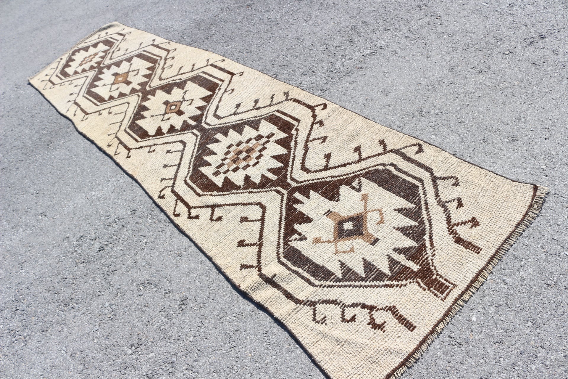 2.9x11.1 ft Runner Rug, Cool Rugs, Corridor Rugs, Beige Bedroom Rug, Old Rug, Vintage Rug, Turkish Rugs, Rugs for Stair