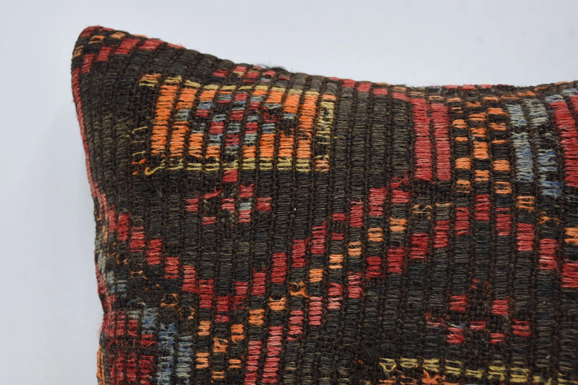 16"x24" Brown Pillow Sham, Vintage Kilim Pillow, Aztec Pillow Sham, Interior Designer Pillow, Kilim Pillow Cover, Knitted Cushion Cover