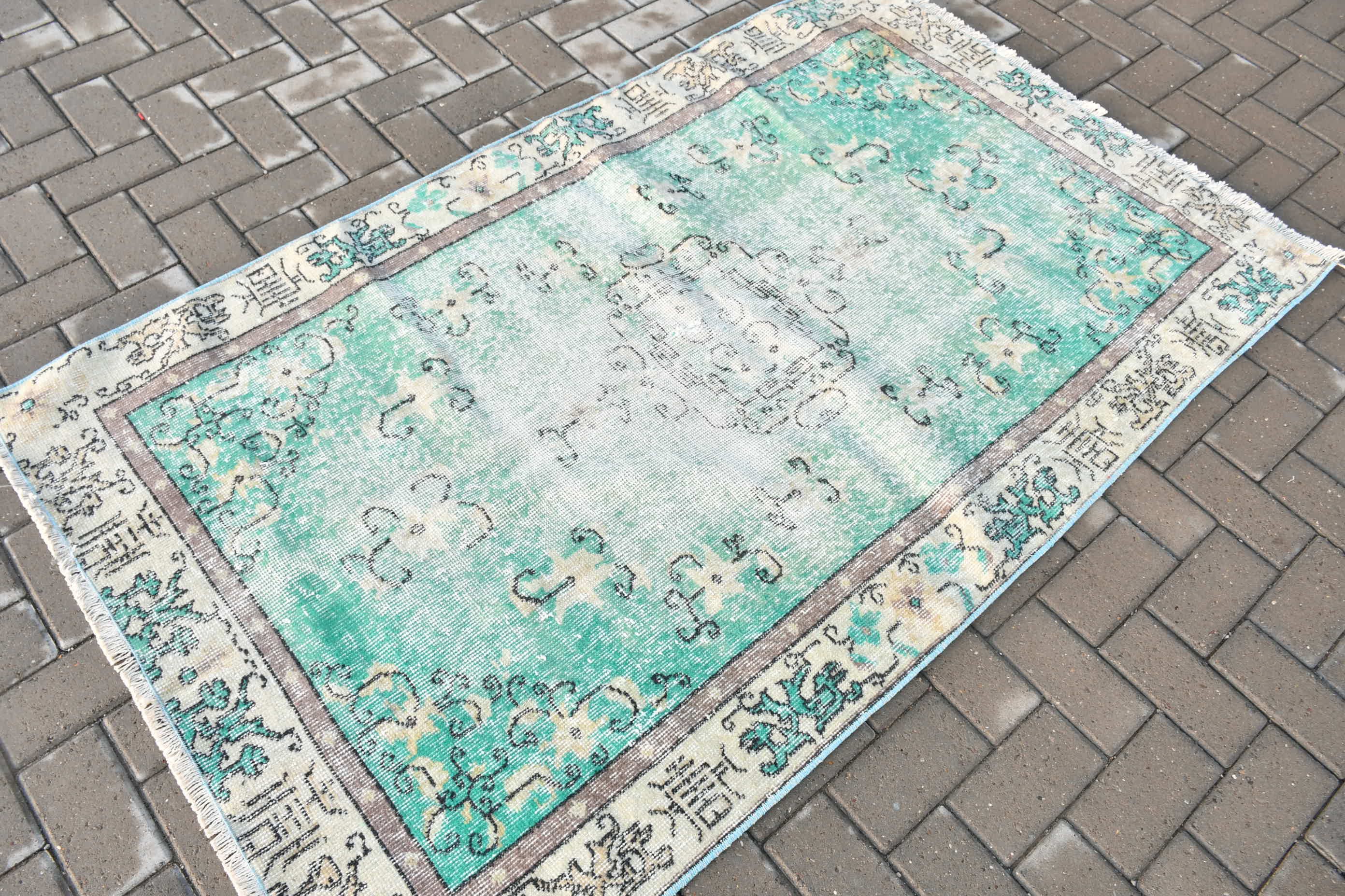 Anatolian Rug, Oushak Rugs, Green Bedroom Rugs, Turkish Rug, Entry Rug, Kitchen Rug, Vintage Rug, Rugs for Bedroom, 3.6x6.1 ft Accent Rugs