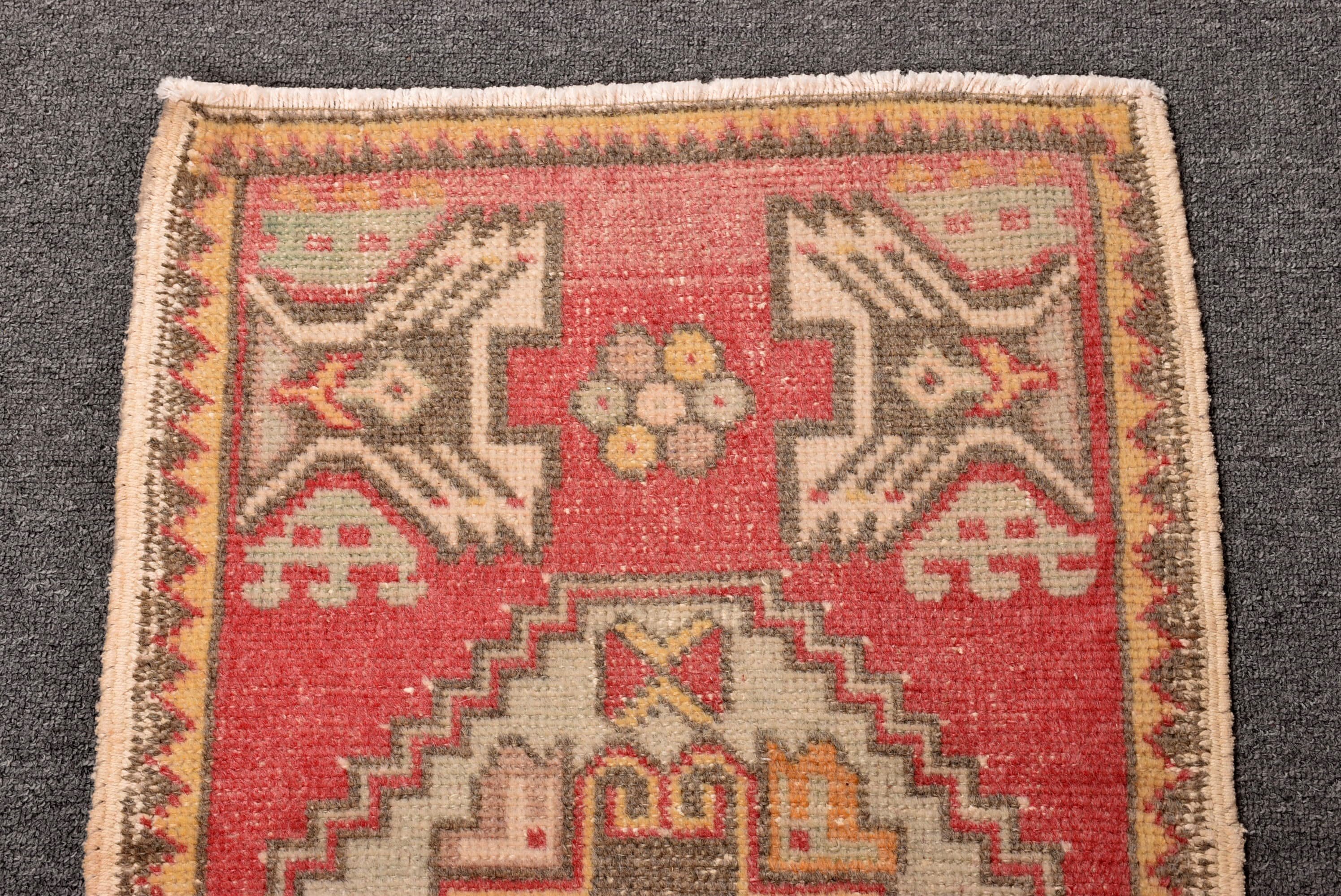 Vintage Halılar, Banyo Halısı, Türk Halısı, 1.6x2.7 ft Küçük Halı, Boho Halıları, Nötr Halı, Ev Dekorasyonu Halıları, Pembe Fas Halıları, Giriş Halıları