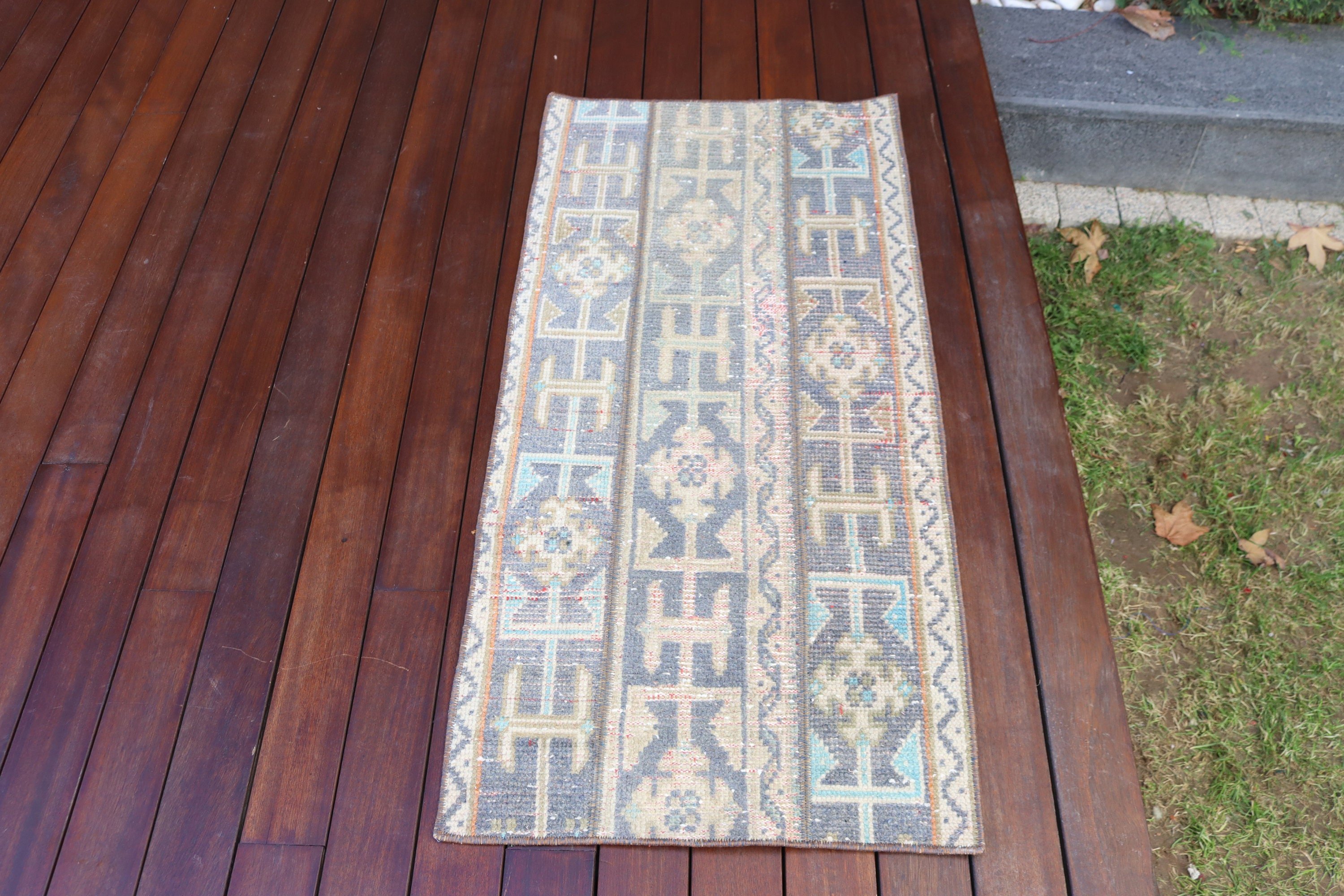 Small Boho Rugs, Blue Luxury Rug, Kitchen Rug, Rugs for Bath, 1.8x3.9 ft Small Rug, Turkish Rugs, Car Mat Rugs, Vintage Rug