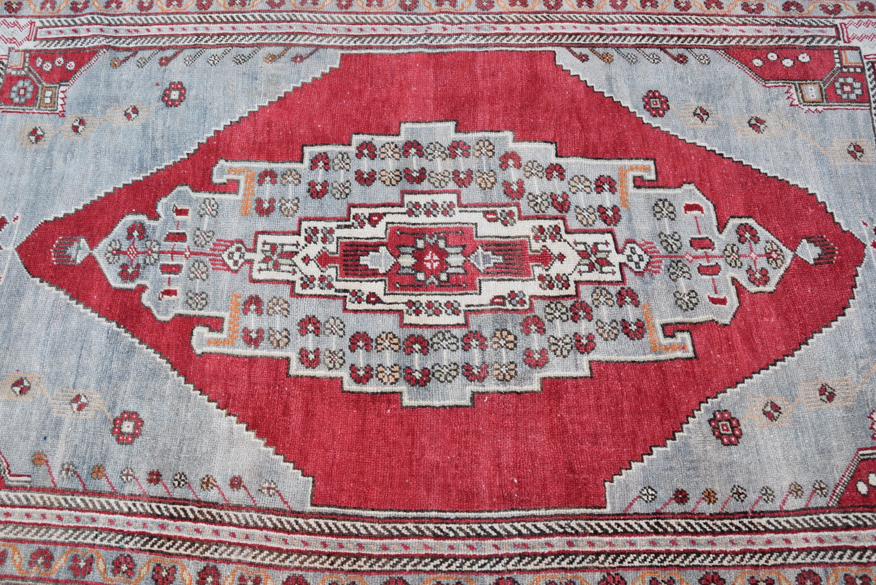 Turkish Rug, Anatolian Rug, Salon Rug, Eclectic Rug, 5.5x9.4 ft Large Rug, Dining Room Rug, Vintage Rug, Oushak Rug, Red Home Decor Rugs