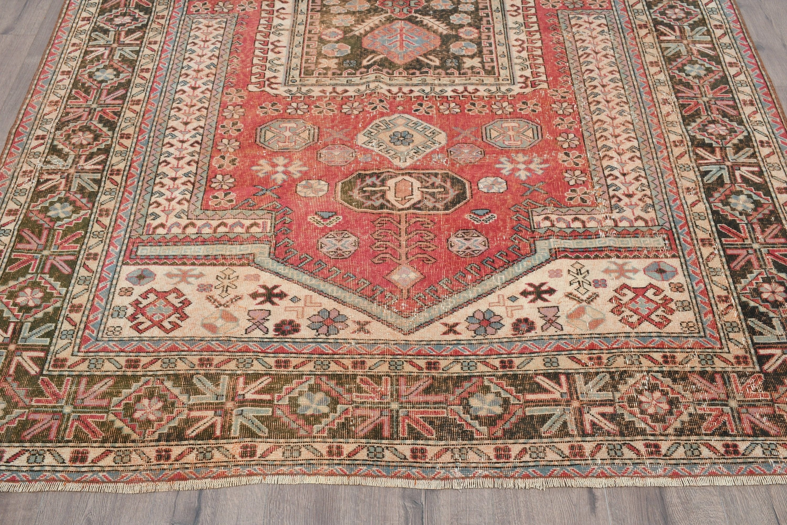 Cool Rugs, Dining Room Rug, Red Oriental Rug, Large Area Rug Rugs, Vintage Rug, Turkish Rug, 6x8.8 ft Large Rug, Bedroom Rug