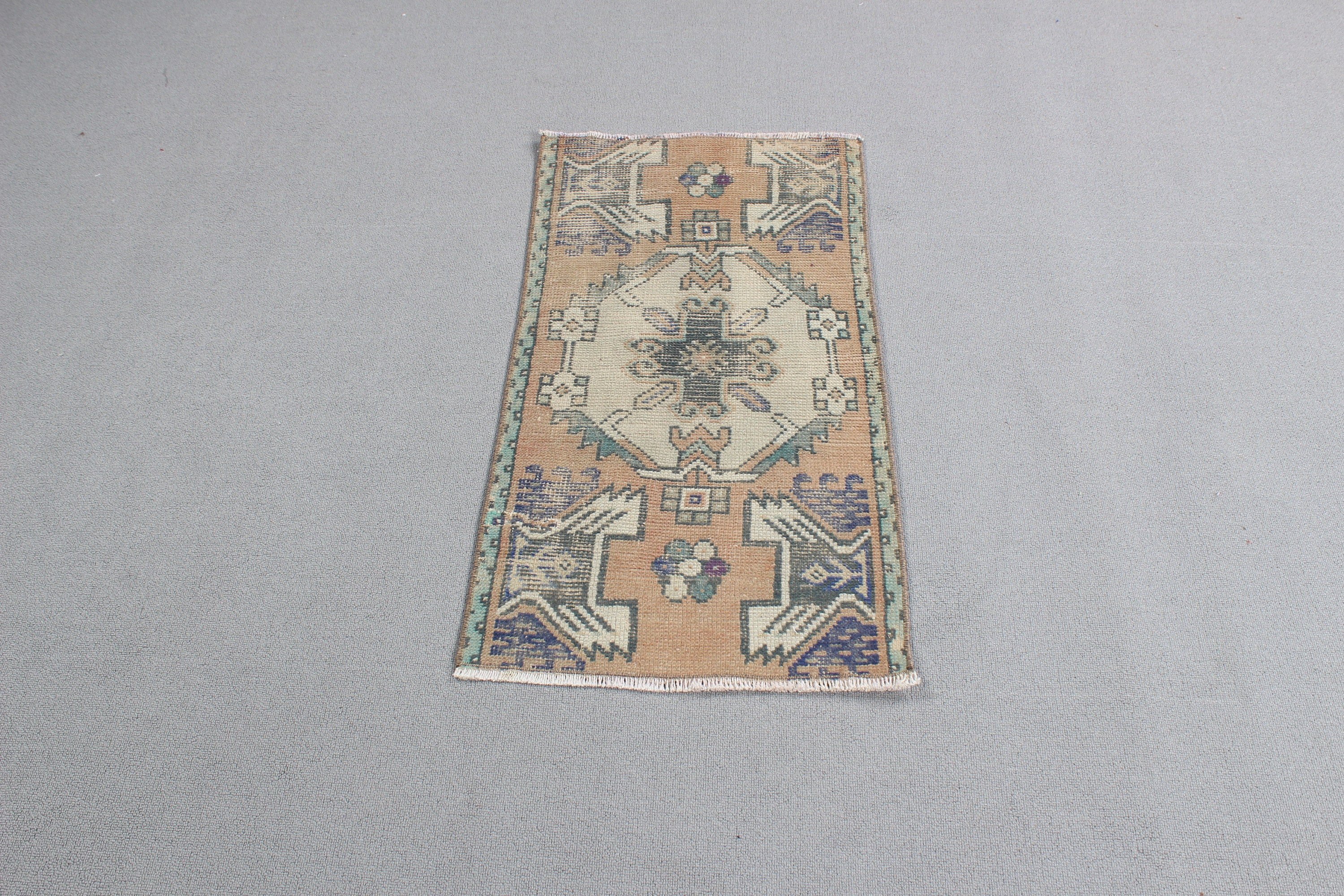 Oriental Rugs, Turkish Rug, Kitchen Rugs, Boho Rug, Beige Statement Rugs, Rugs for Nursery, Vintage Rug, 1.5x2.9 ft Small Rugs, Bath Rug