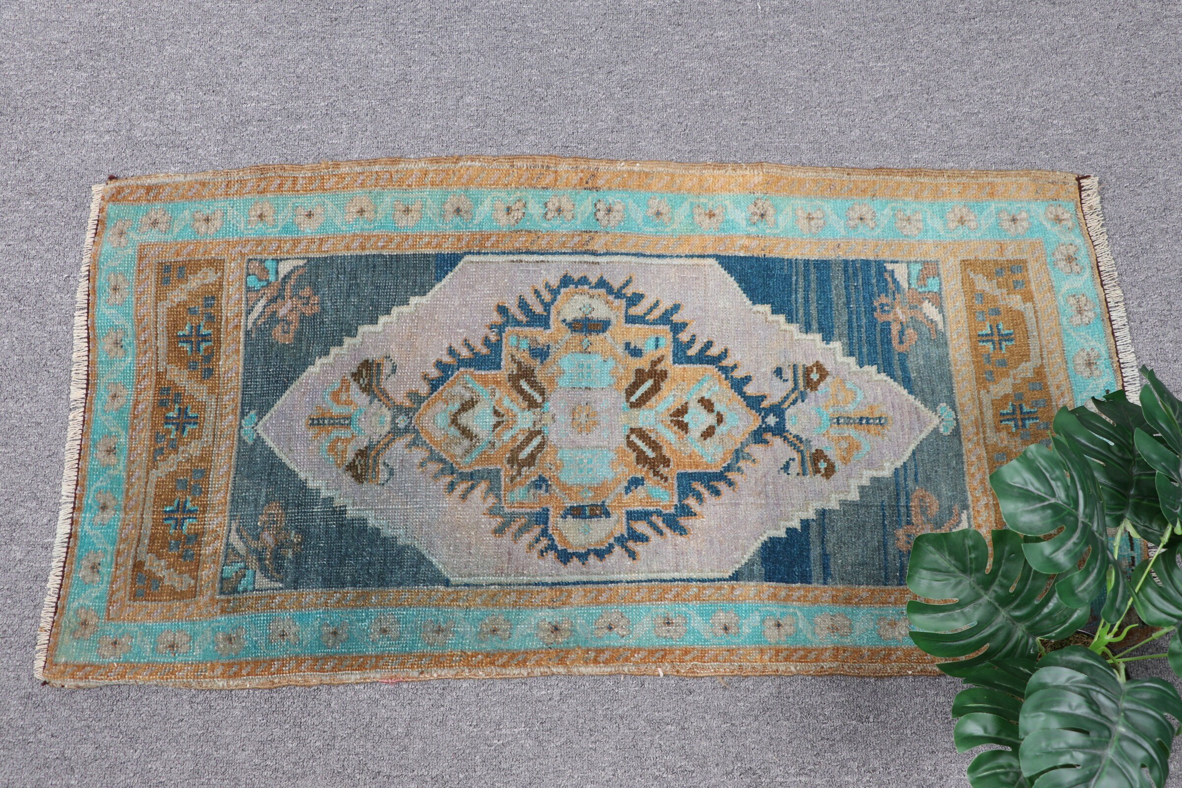 Rugs for Kitchen, Entry Rugs, Green Floor Rugs, 1.6x3.2 ft Small Rug, Oriental Rug, Bath Rug, Turkish Rug, Anatolian Rug, Vintage Rug