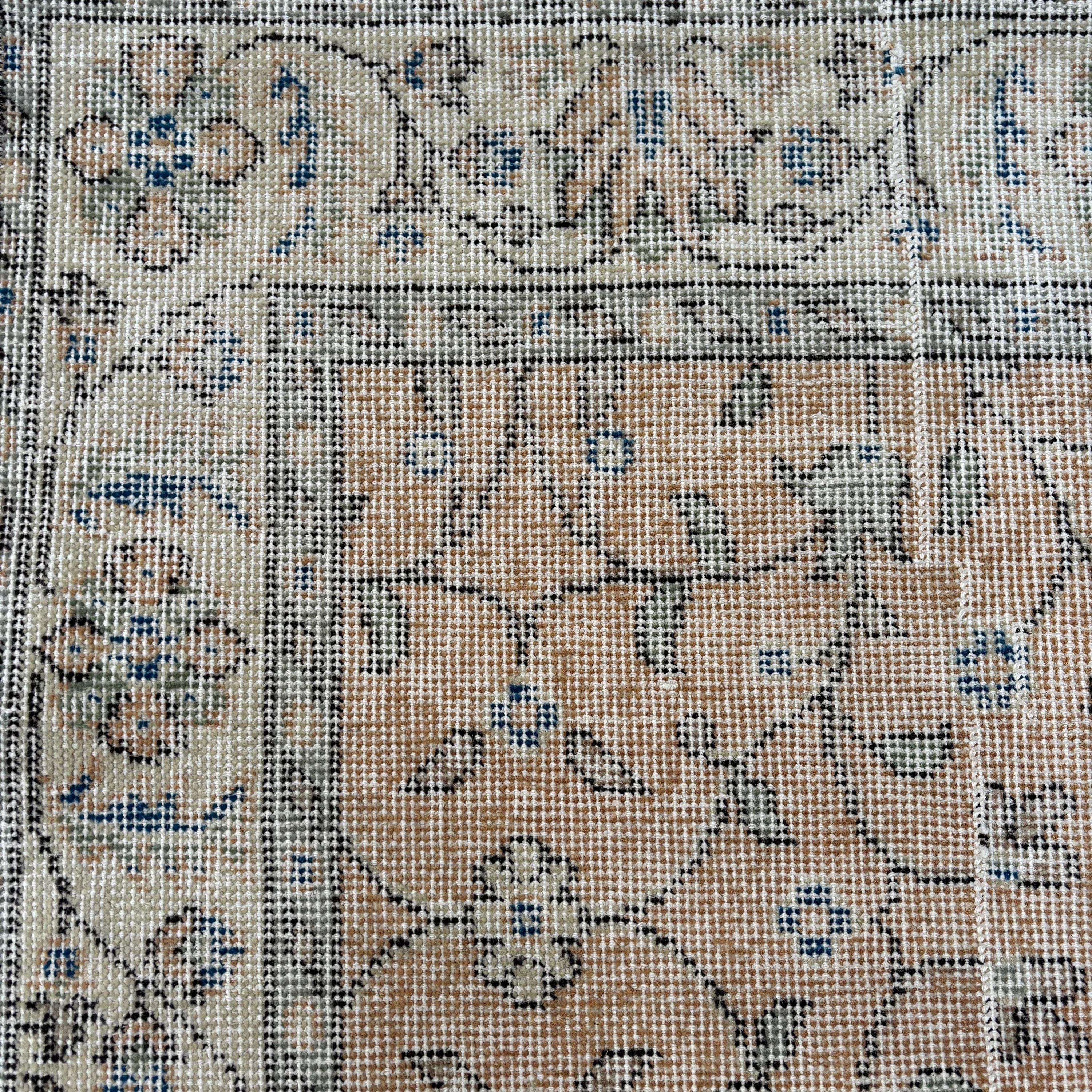 Yer Halısı, Oturma Odası Halıları, Vintage Alan Halısı, Turuncu Mutfak Halıları, Türk Halıları, 3,6x6,9 ft Alan Halıları, Geometrik Halılar, Vintage Halılar