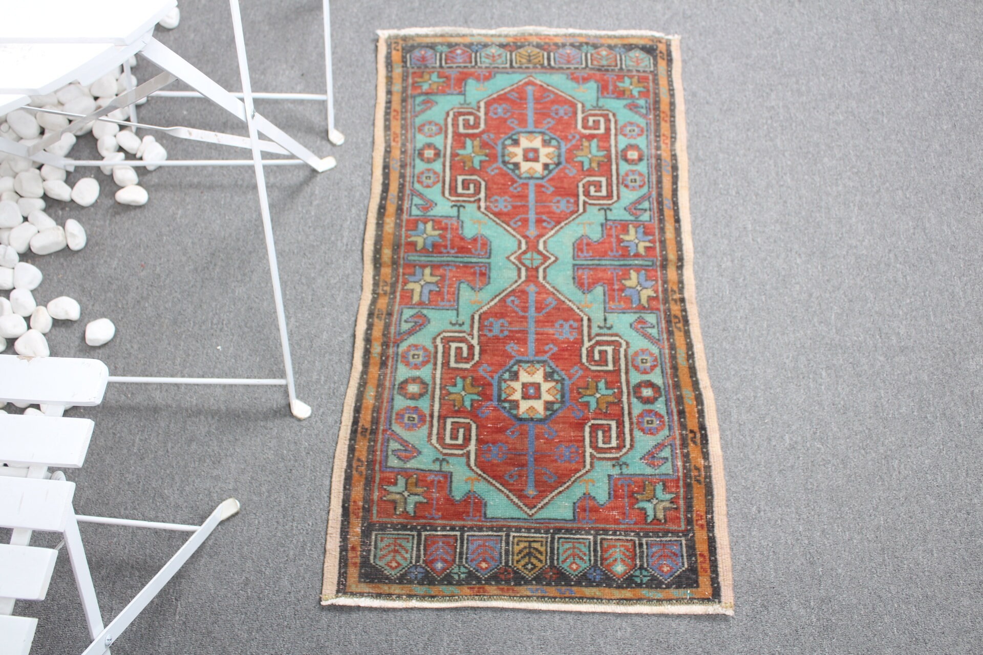 1.7x3.3 ft Küçük Halı, Yatak Odası Halıları, Vintage Halılar, Araba Paspas Halısı, Kırmızı Yün Halı, Antika Halı, Oryantal Halı, Türk Halısı, Çocuk Halısı