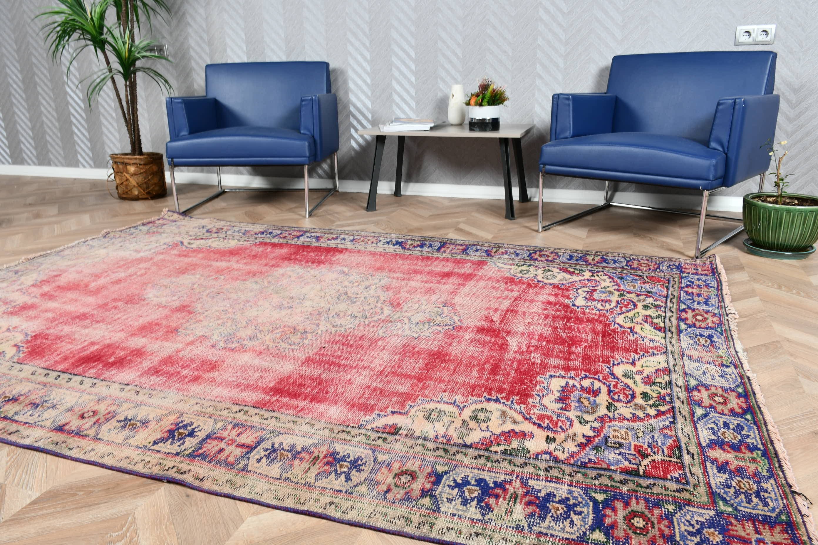 Anatolian Rug, Living Room Rugs, Vintage Rug, Red Cool Rug, Cool Rugs, Turkish Rug, Large Wool Rug Rugs, Bedroom Rug, 5.6x8.2 ft Large Rugs