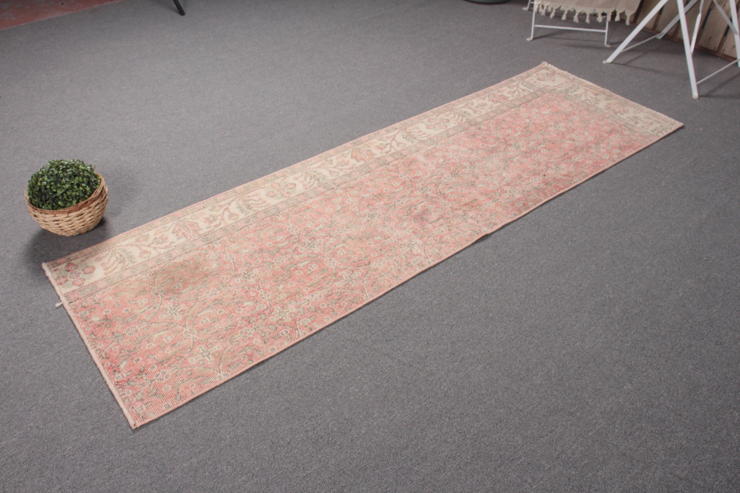 2.2x7.2 ft Runner Halı, Türk Halısı, Sessiz Halı, Koridor Halıları, Mutfak Halısı, Vintage Halı, Yatak Odası Halıları, Oryantal Halı, Bej Oushak Halı