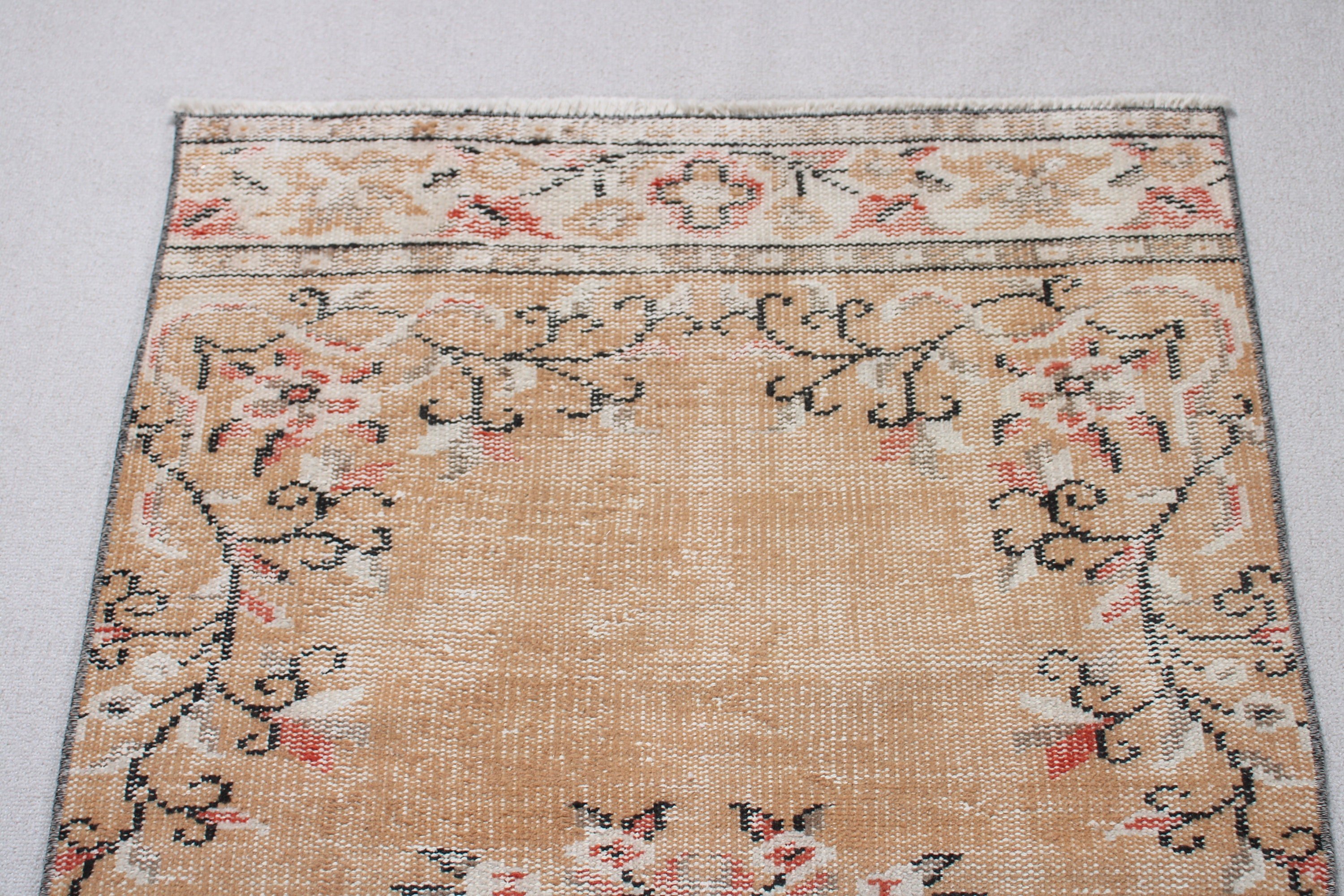 Vintage Rug, Oriental Rugs, Entry Rug, Brown Boho Rugs, 3x7.3 ft Accent Rugs, Luxury Rugs, Turkish Rug, Floor Rug, Rugs for Decorative