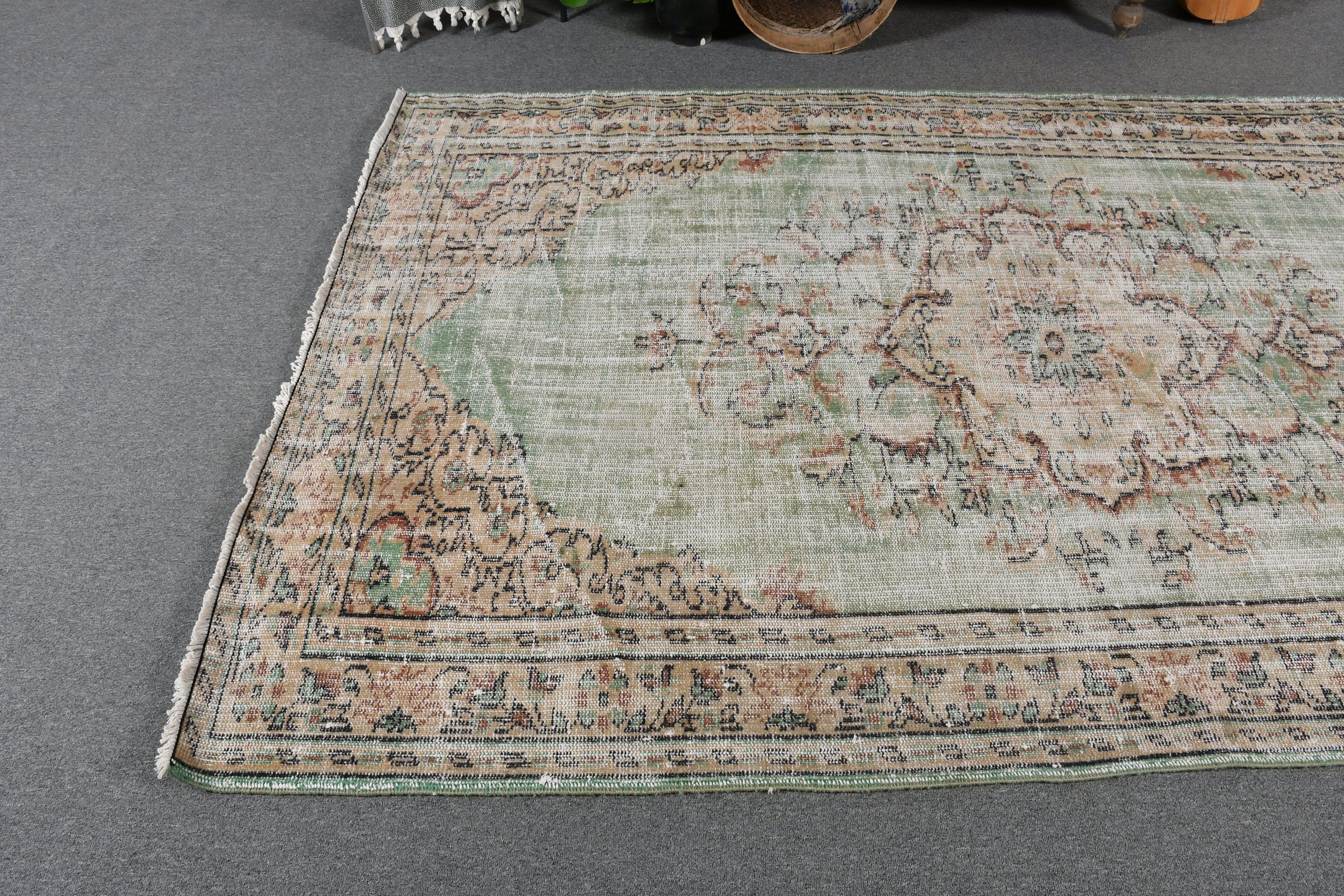 5.4x8.6 ft Büyük Halı, Salon Halıları, Oturma Odası Halısı, Yer Halıları, Türk Halısı, Yün Halıları, Yeşil Yatak Odası Halısı, Vintage Halılar, Salon Halıları