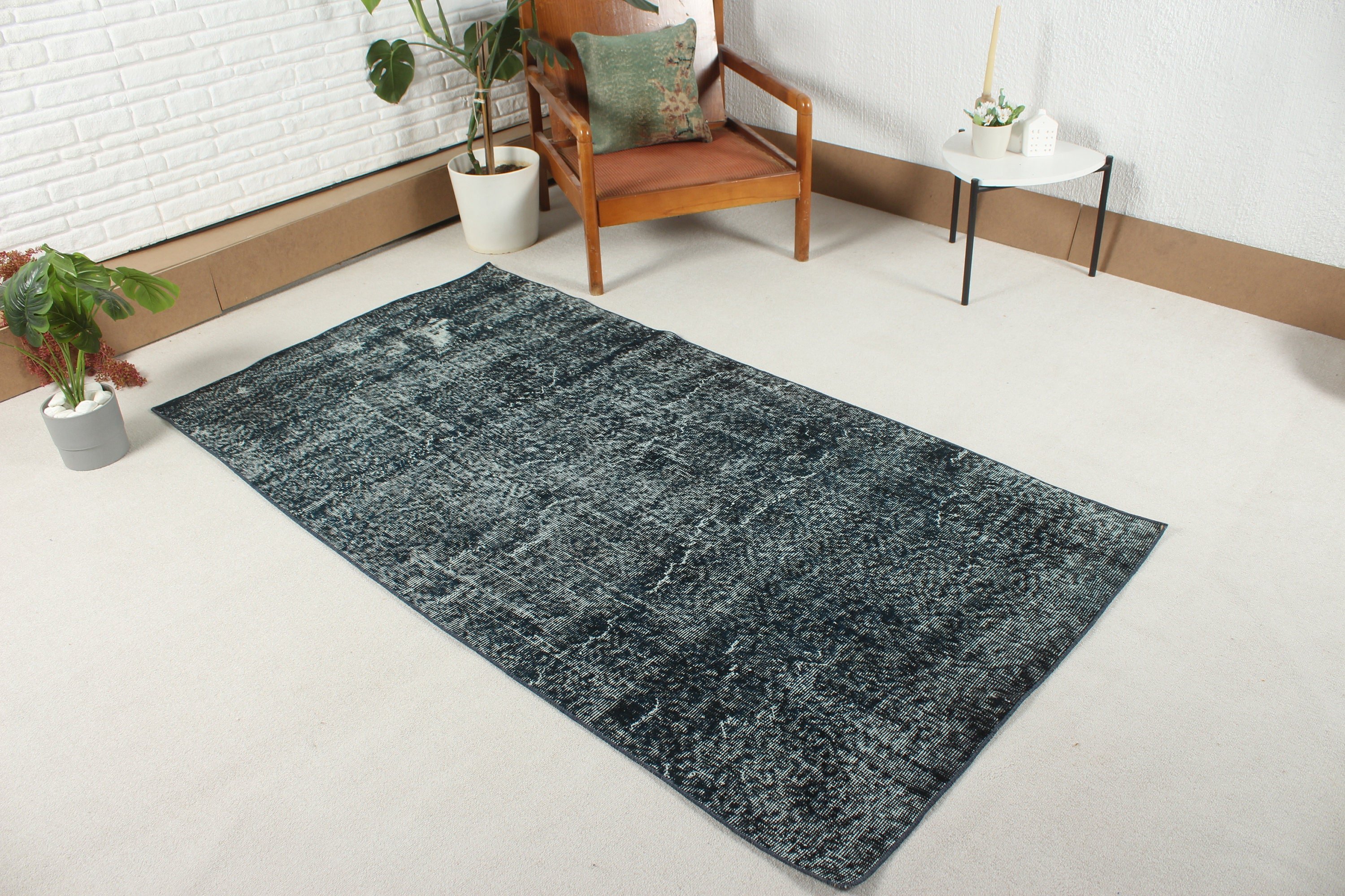 Nursery Rug, Vintage Rugs, Boho Rug, Black Luxury Rug, Living Room Rugs, Turkish Rug, Moroccan Rugs, 3.6x6.9 ft Area Rug