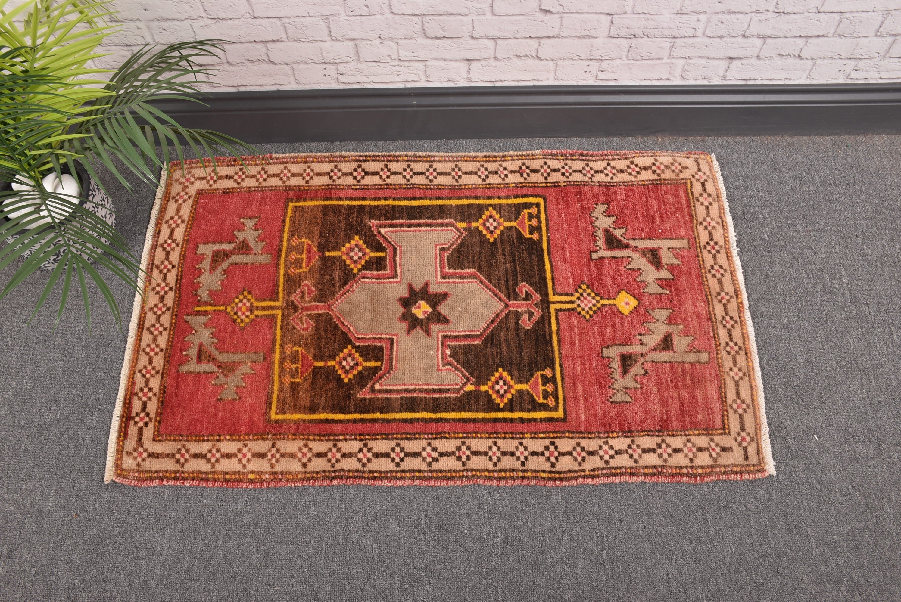 1.9x3 ft Küçük Halılar, Pembe Mutfak Halısı, Vintage Halı, Ev Dekor Halısı, Mutfak Halıları, Türk Halıları, Küçük Vintage Halılar, Mutfak Halıları