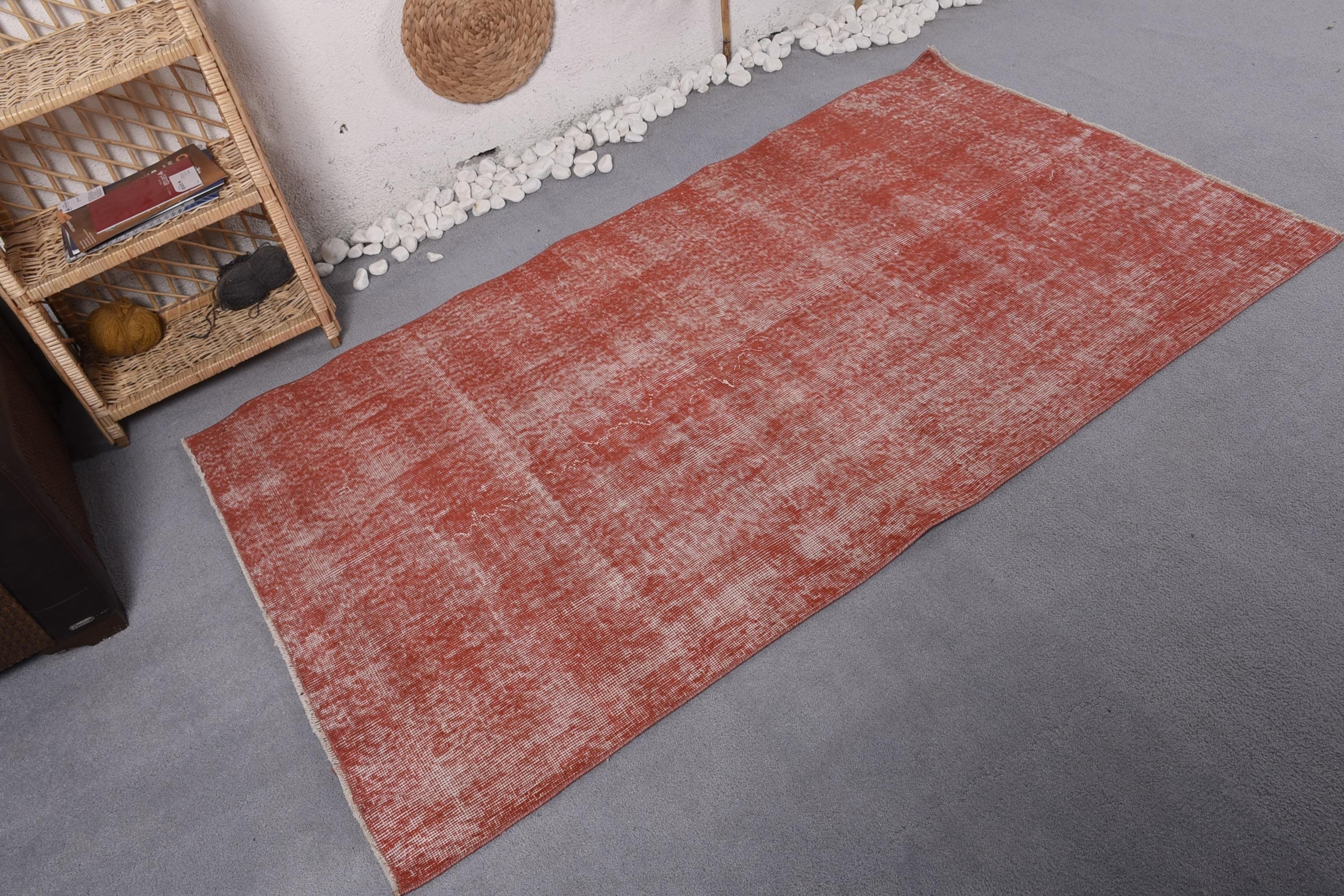 Red Moroccan Rugs, Turkish Rugs, Kitchen Rug, Decorative Rug, Flatweave Rug, Vintage Rugs, Ethnic Rug, Modern Rug, 3.7x6.4 ft Accent Rugs