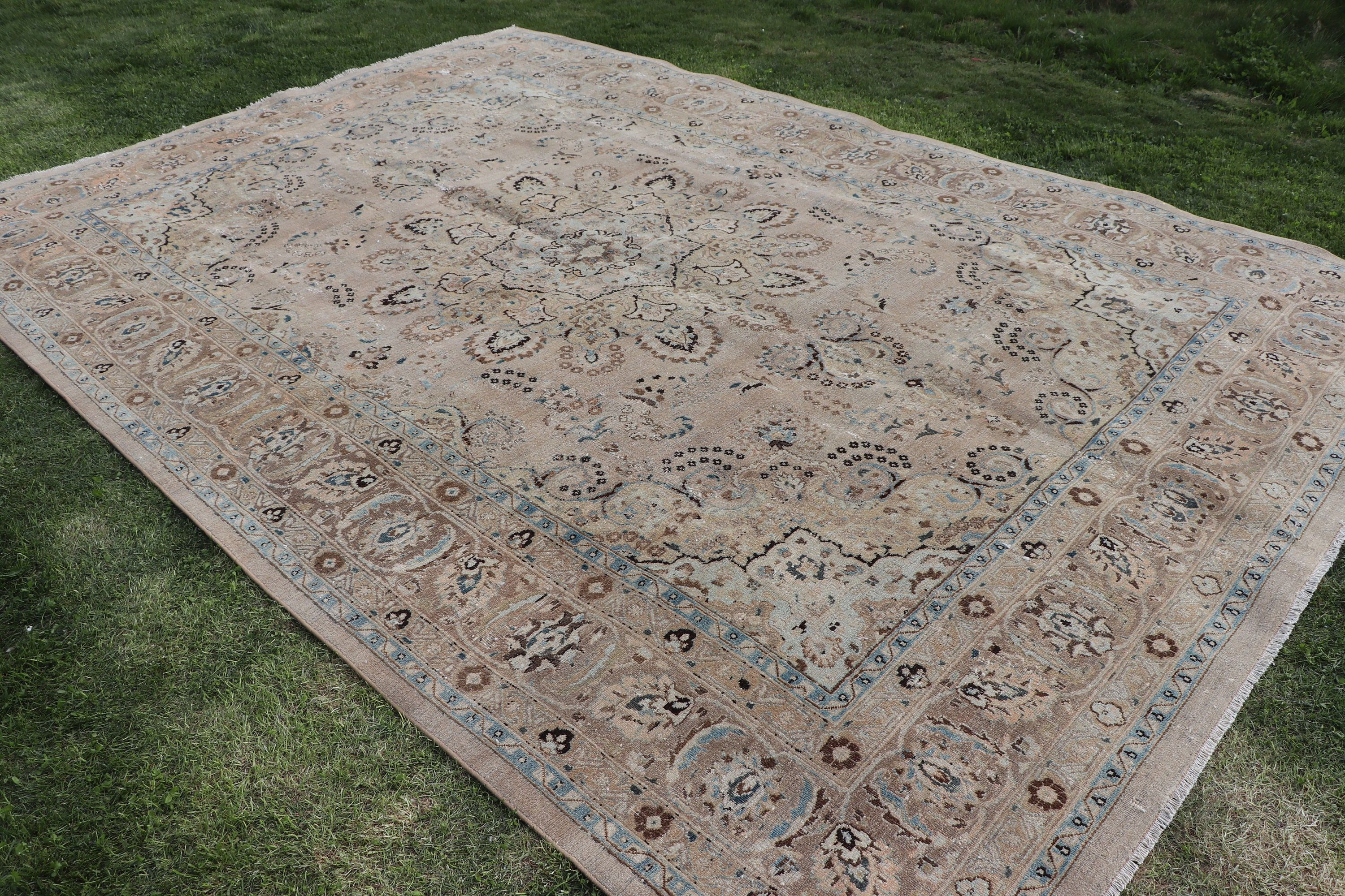 Turkish Rugs, Vintage Rug, Luxury Rugs, Oversize Turkish Rugs, Bedroom Rugs, Modern Rug, 8.1x11.7 ft Oversize Rug, Bronze Wool Rugs