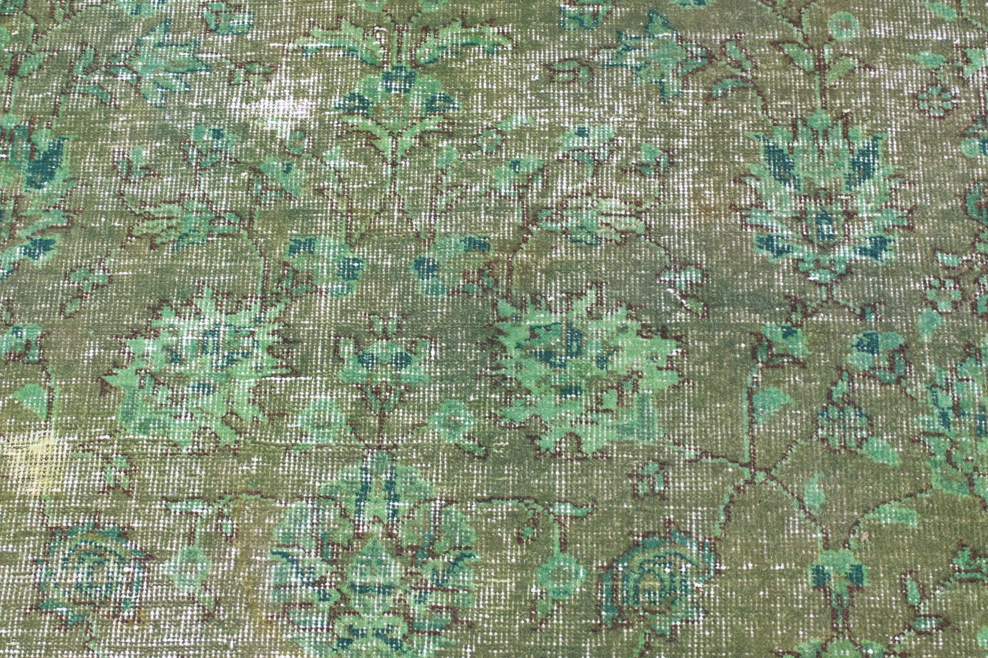 Anatolian Rug, Wall Hanging Rugs, Oushak Rug, Vintage Rug, Bath Rug, Old Rug, Turkish Rugs, Green  2x4.8 ft Small Rugs