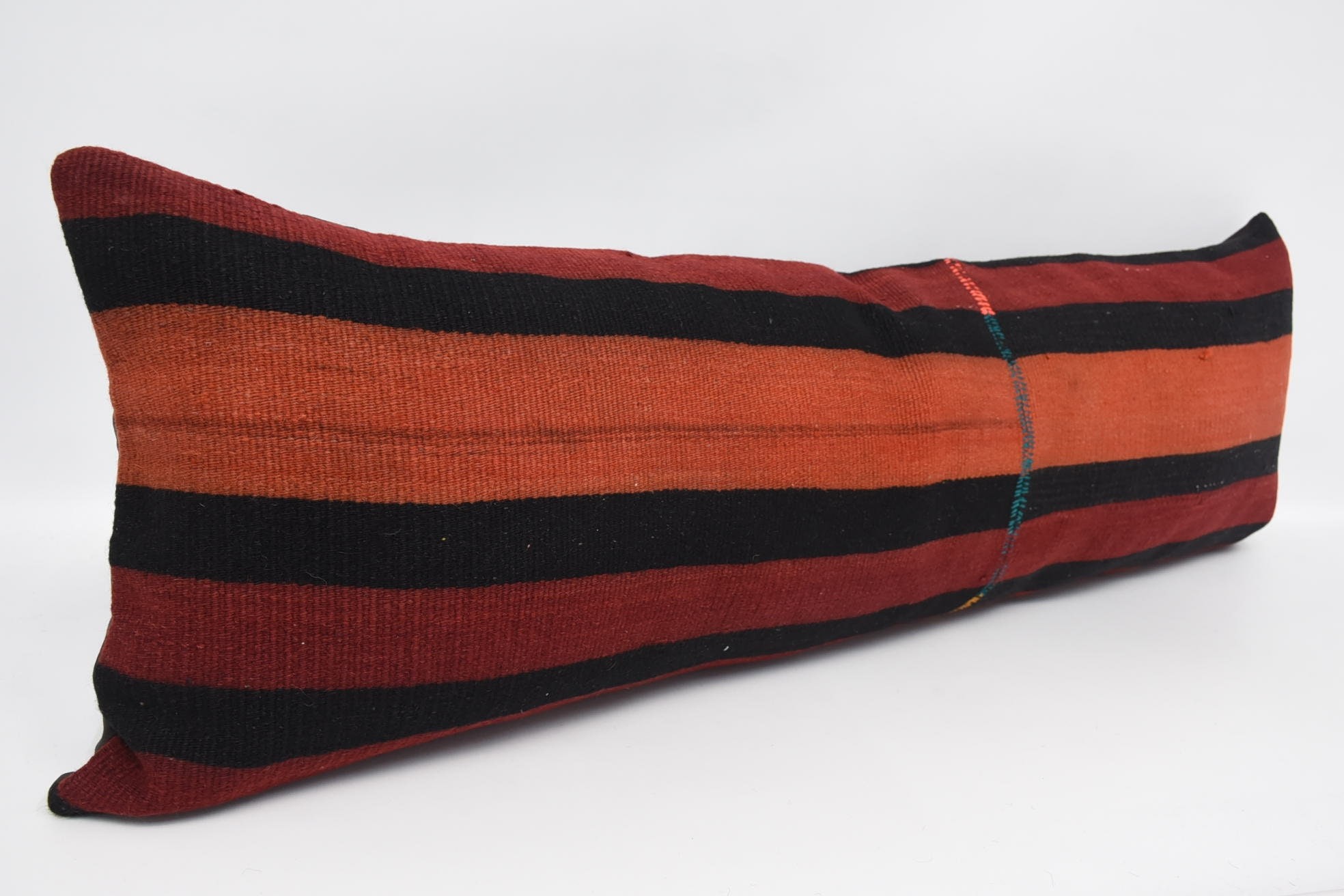 Traditional Cushion Cover, Ottoman Cushion Case, 16"x48" Red Cushion, Turkish Pillow, Antique Pillows, Handmade Kilim Cushion