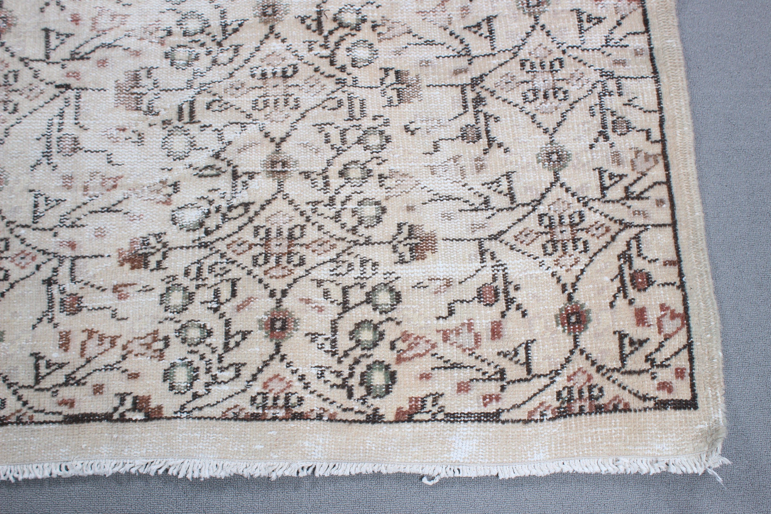 Beige Floor Rug, Vintage Rug, Luxury Rug, Large Boho Rugs, Oushak Rugs, Turkish Rugs, Home Decor Rug, Large Vintage Rug, 6x9.2 ft Large Rug