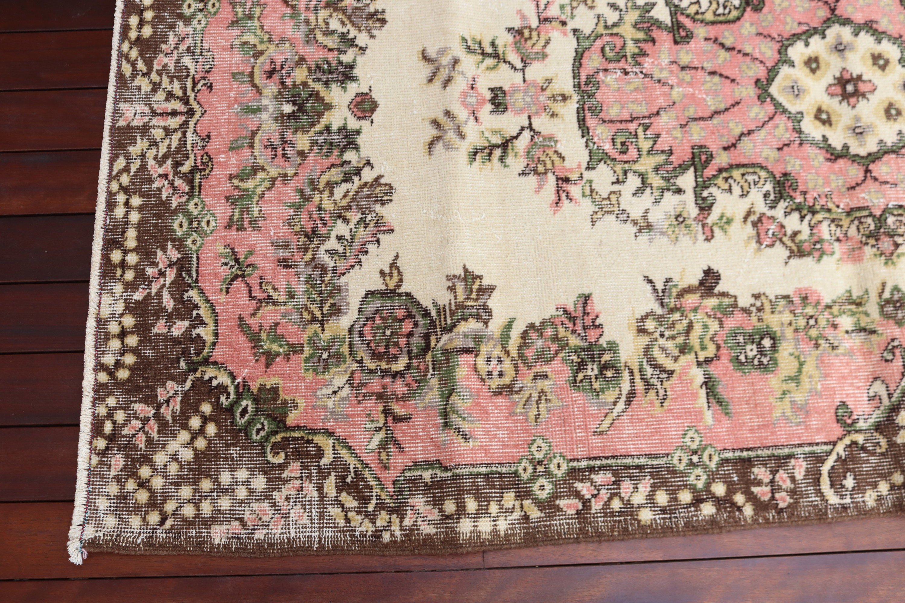 Vintage Rug, Floor Rugs, Neutral Rug, 3.8x6.7 ft Area Rug, Rugs for Bedroom, Pink Handwoven Rug, Turkish Rug, Nursery Rugs