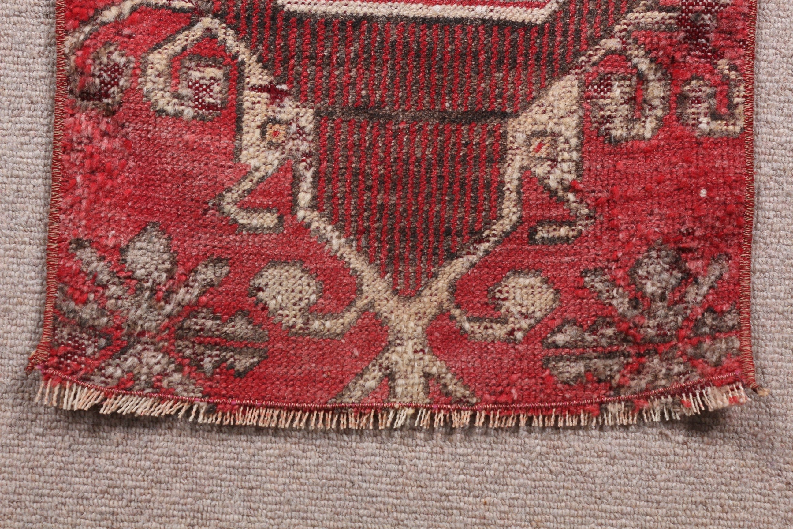 Rugs for Entry, Anatolian Rug, Nursery Rugs, Vintage Rugs, Turkish Rugs, 1.3x3 ft Small Rugs, Bedroom Rug, Oushak Rugs, Red Oushak Rug