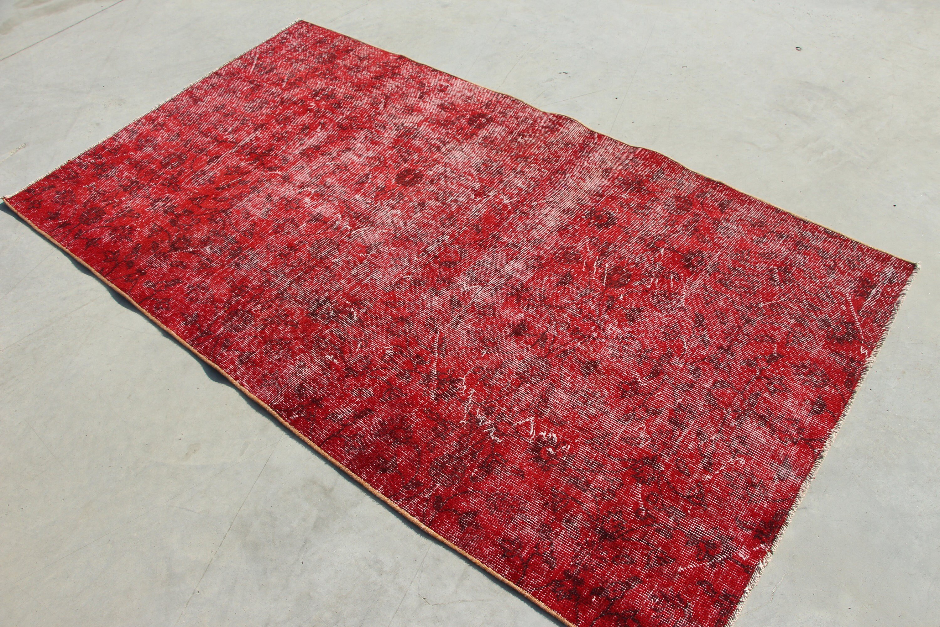 Nursery Rug, Vintage Decor Rug, Rugs for Area, Vintage Rug, Cool Rugs, Turkish Rug, Red  3.7x6.6 ft Area Rugs