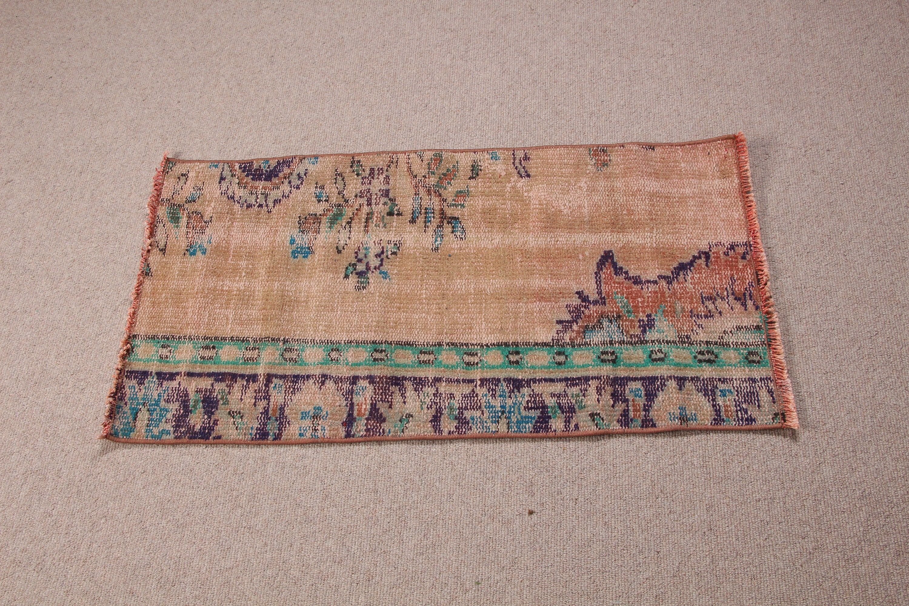 Oushak Halıları, Yer Halıları, Türk Halısı, Banyo Halıları, Mutfak Halıları, Kahverengi Antika Halı, Banyo Halısı, 1.6x3.1 ft Küçük Halı, Vintage Halılar