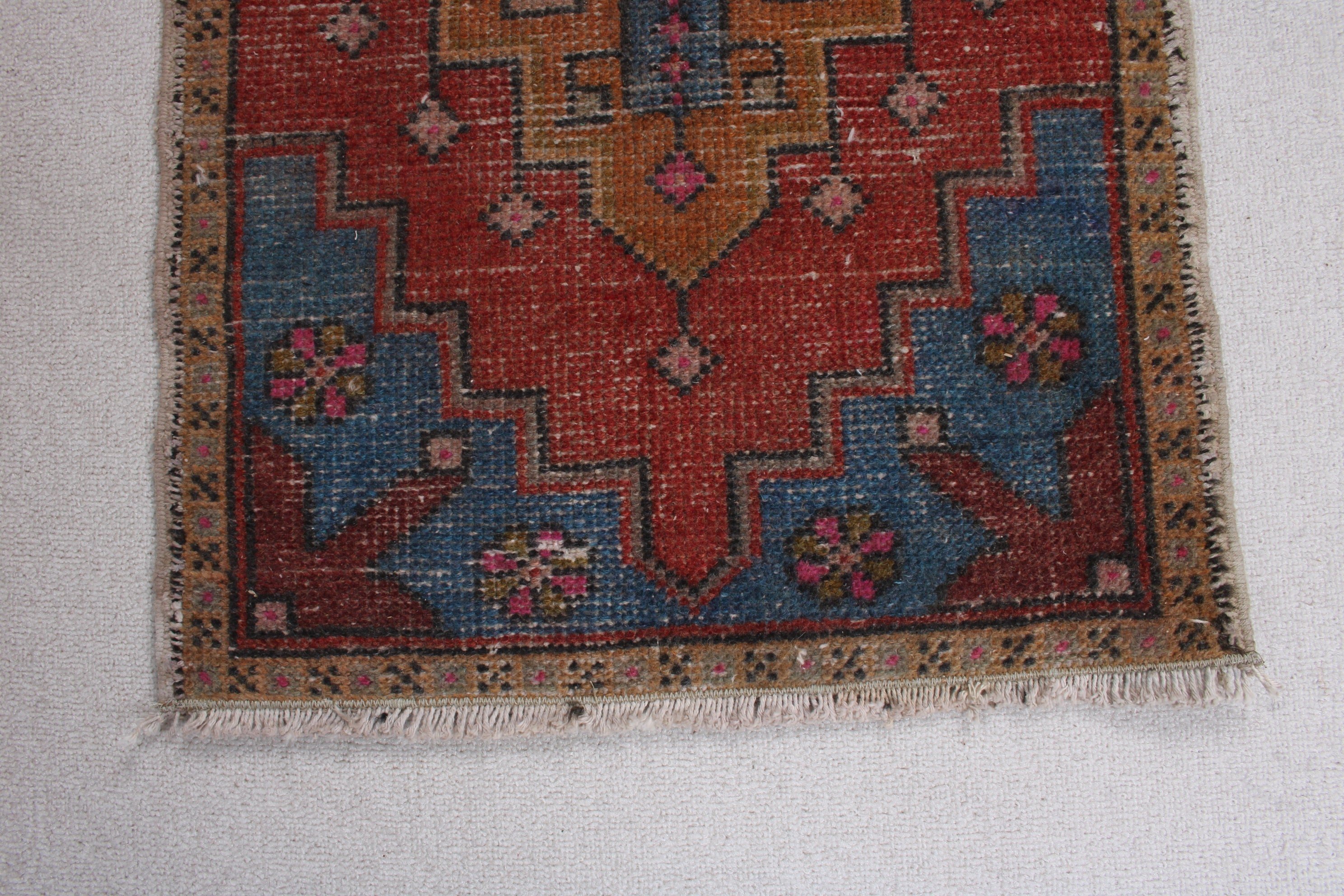 Geometrik Halılar, 1.7x3 ft Küçük Halılar, Duvara Asılı Halılar, Türk Halısı, Mavi Antika Halılar, Boho Halılar, Vintage Halılar, Araba Paspas Halısı