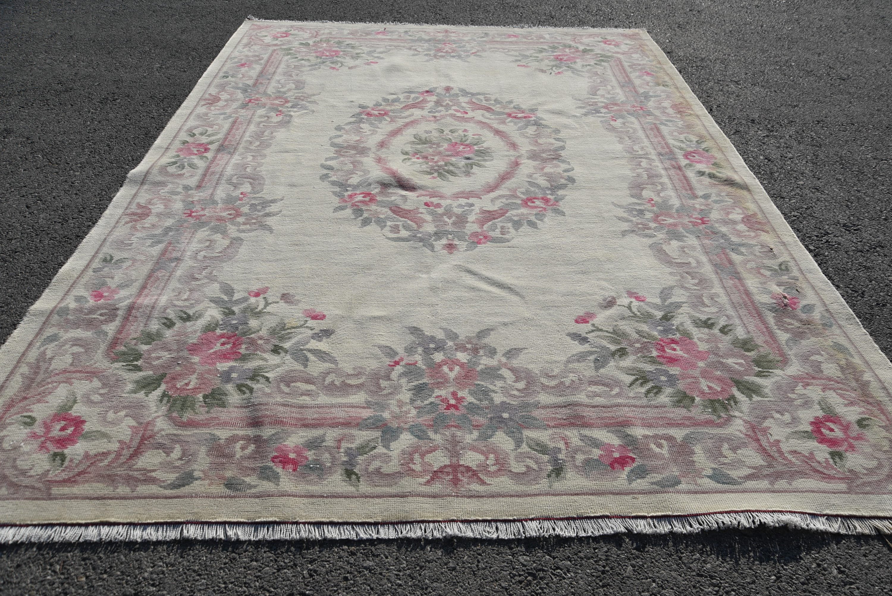Living Room Rugs, 5.9x8.9 ft Large Rug, Aesthetic Rugs, Wool Rug, Oriental Rug, Rugs for Salon, Turkish Rug, Salon Rug, Vintage Rugs