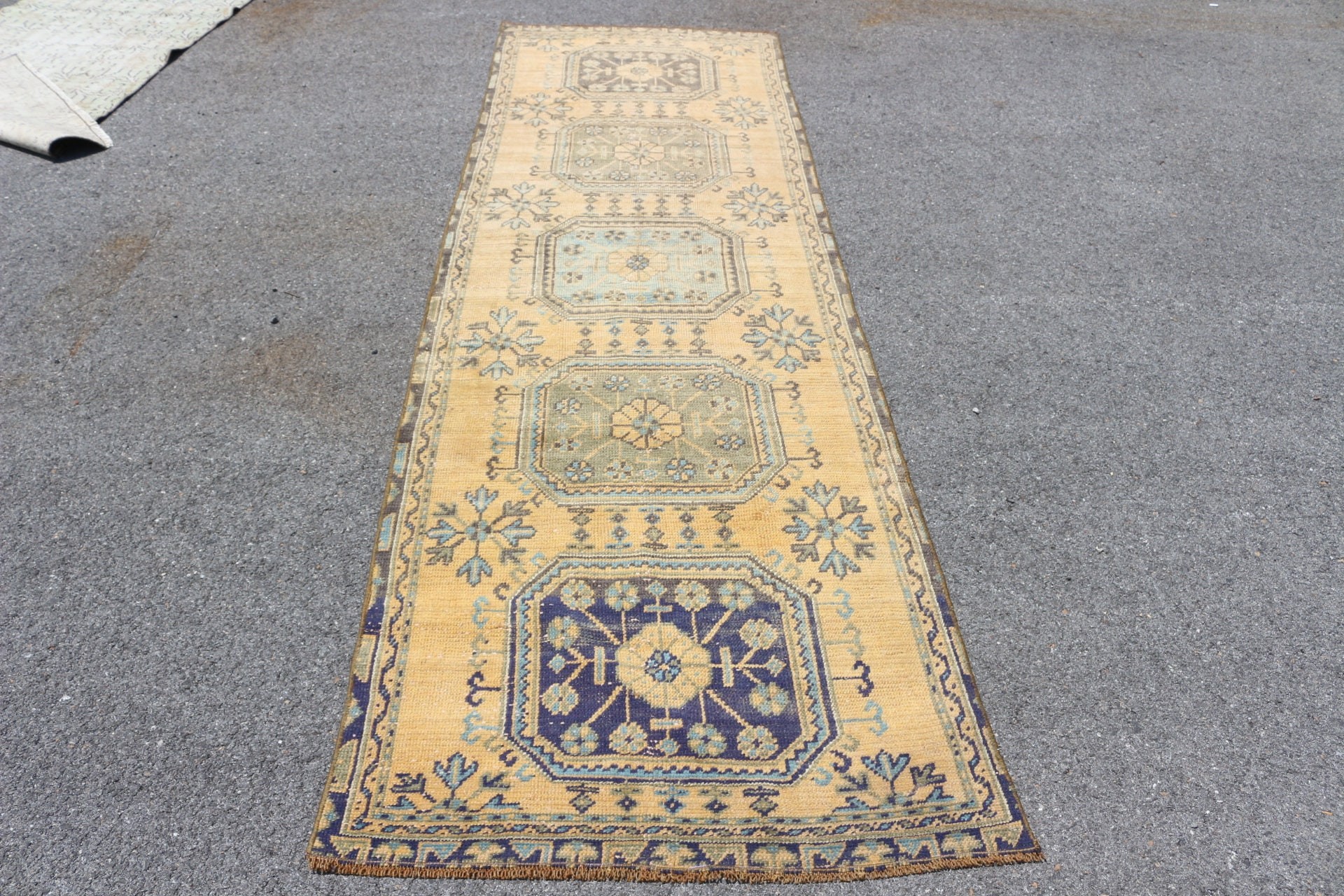 Kitchen Rug, Cool Rug, Rugs for Stair, Moroccan Rug, Orange Oushak Rug, Vintage Rugs, Corridor Rug, 3.1x10.3 ft Runner Rug, Turkish Rug