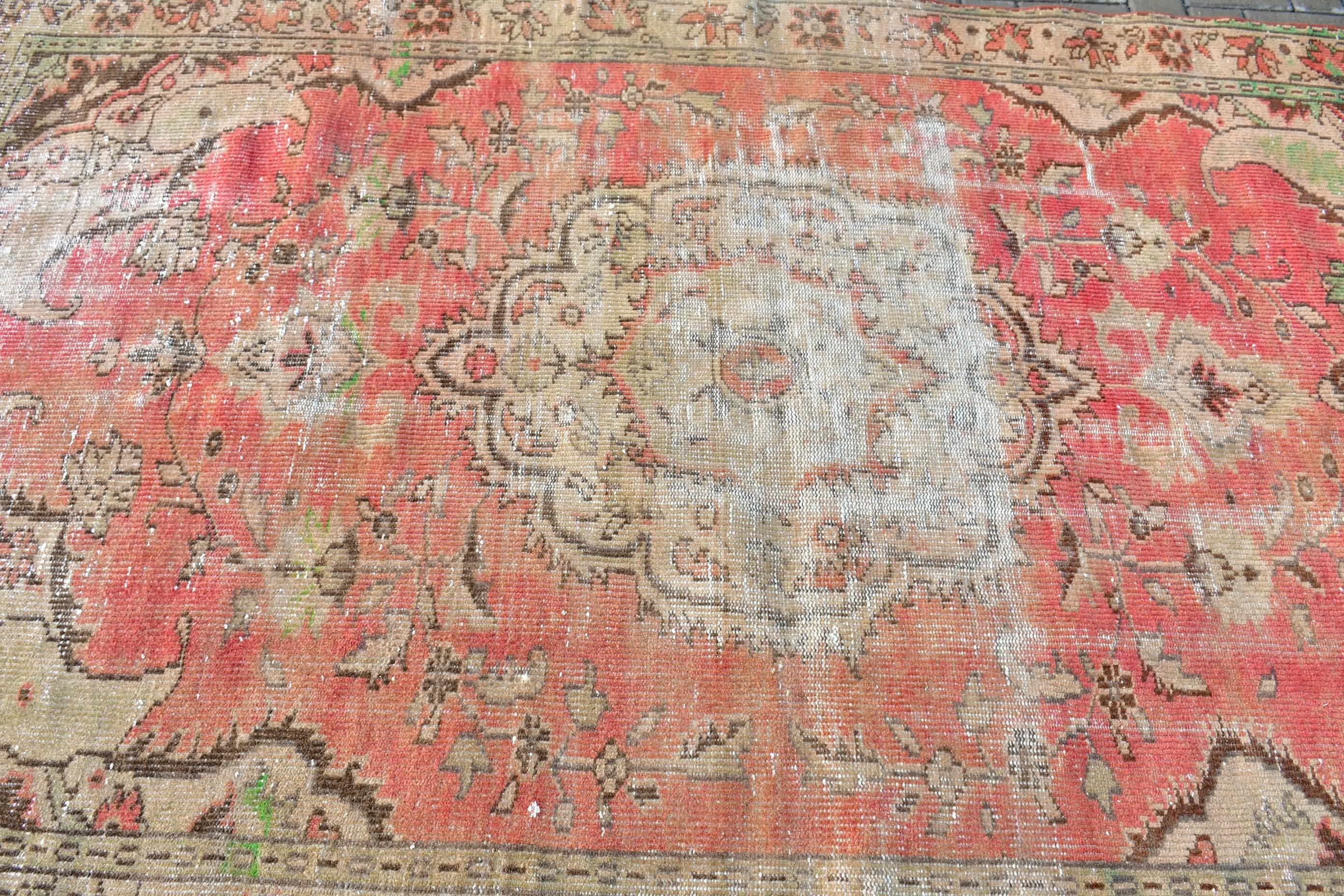 Vintage Halı, Türk Halısı, Fas Halısı, 5.3x8.5 ft Büyük Halı, Soluk Halı, Salon Halıları, Kırmızı Yatak Odası Halıları, Yemek Odası Halısı, Mutfak Halıları