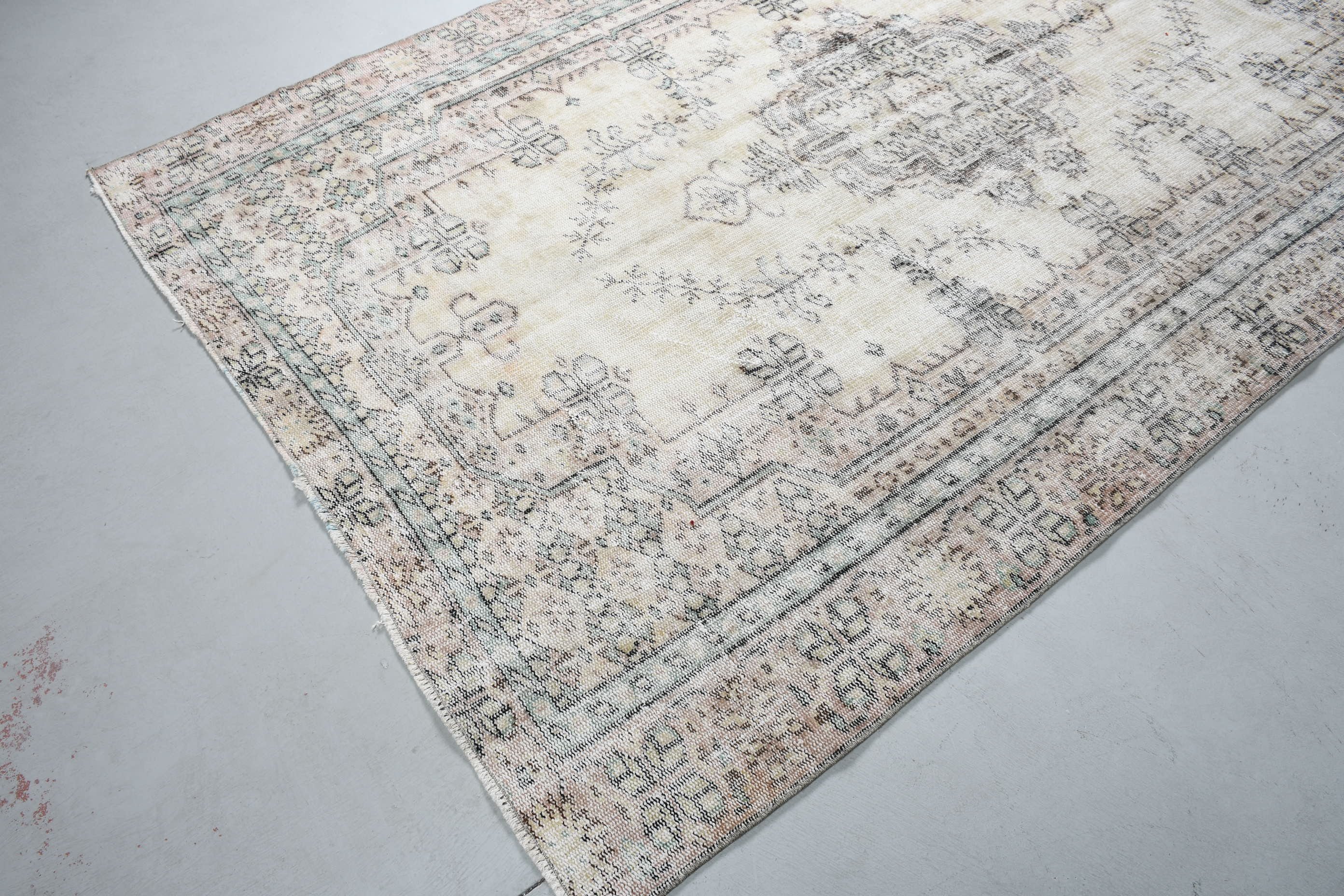 Oryantal Halı, Anadolu Halısı, Türk Halıları, Yemek Odası Halısı, Vintage Halı, Bej Antika Halı, 5.6x8.9 ft Büyük Halı, El Dokuma Halı, Salon Halıları