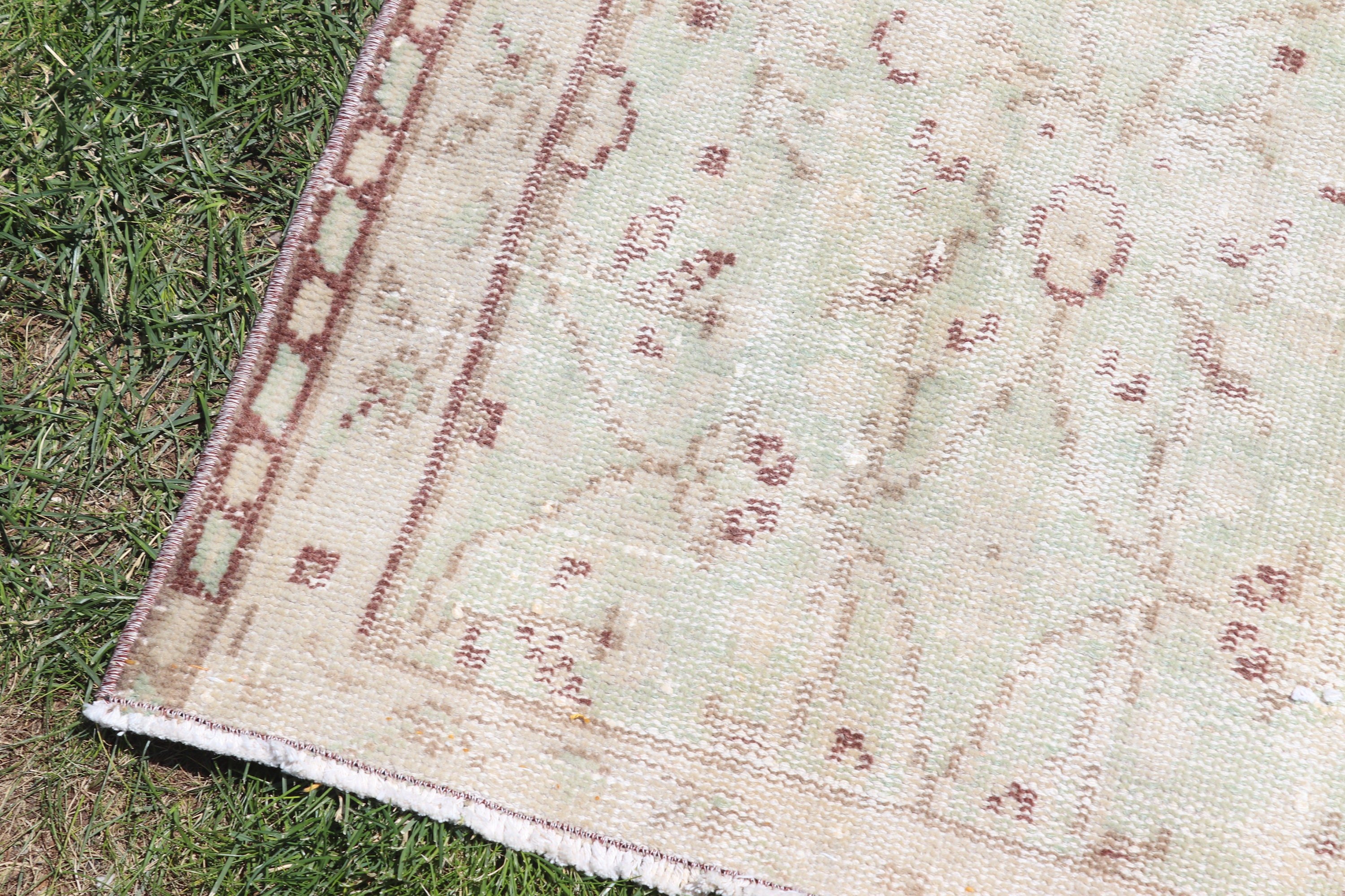 Bej Fas Halıları, Vintage Halı, Koridor Halıları, 2.4x6 ft Runner Halıları, Beni Ourain Runner Halıları, Nötr Halılar, Modern Halı, Türk Halıları