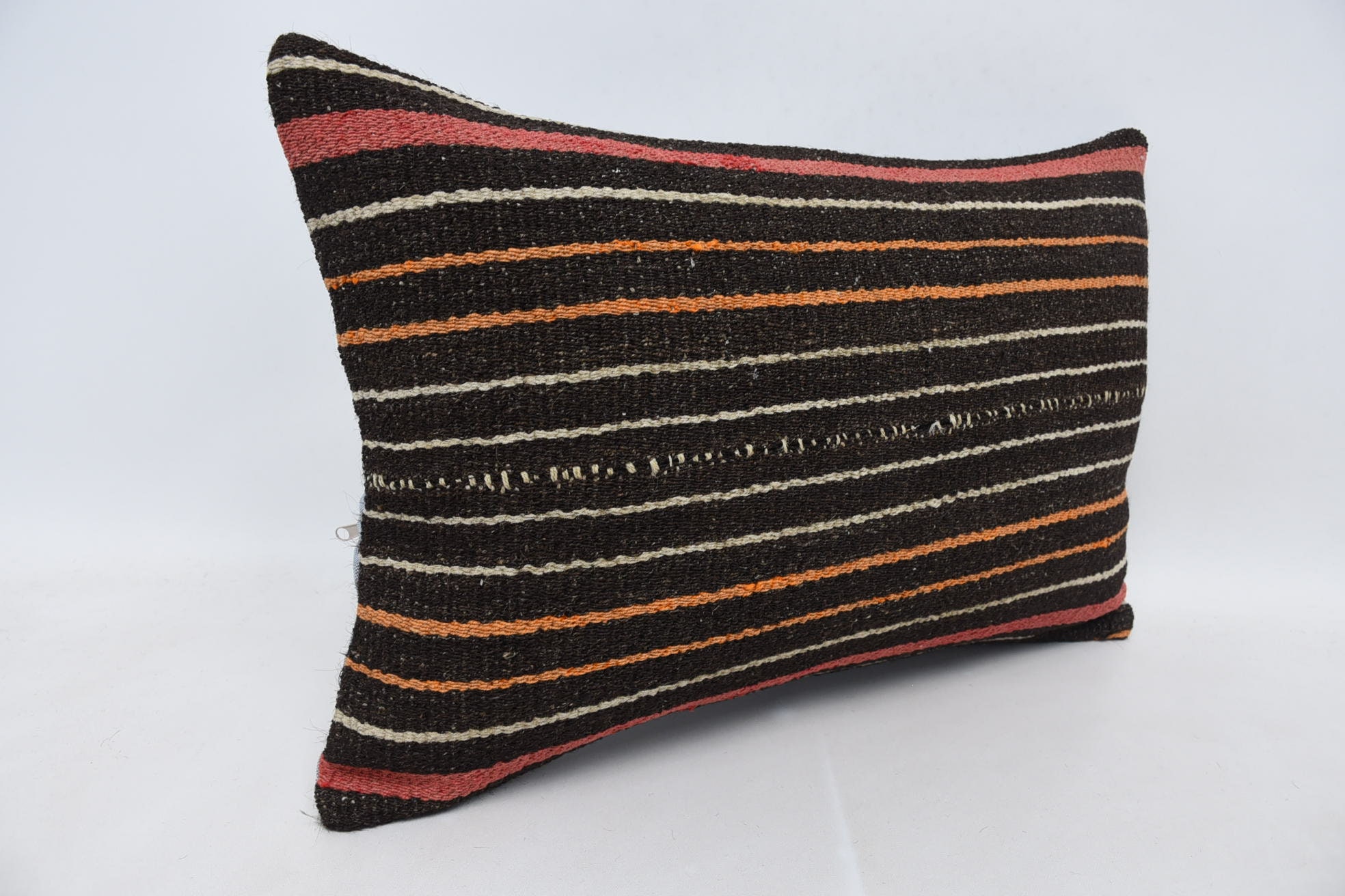 Nautical Throw Cushion Case, 16"x24" Brown Pillow, Boho Pillow Sham Cover, Kilim Pillow, Outdoor Throw Pillow, Gift Pillow