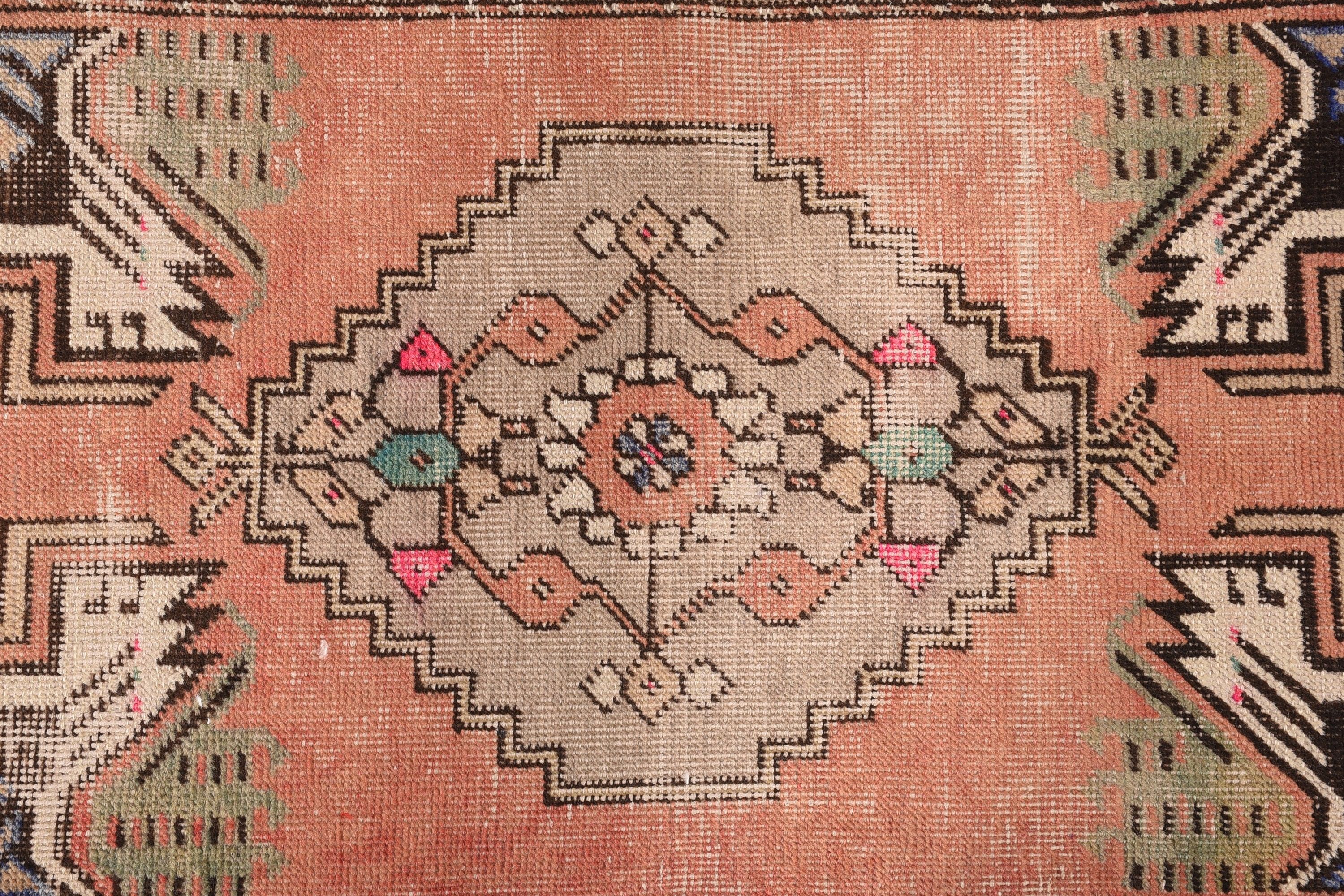 Brown Oriental Rugs, Kitchen Rugs, Anatolian Rug, Vintage Rug, Turkish Rug, 1.7x3.4 ft Small Rugs, Boho Rug, Door Mat Rug
