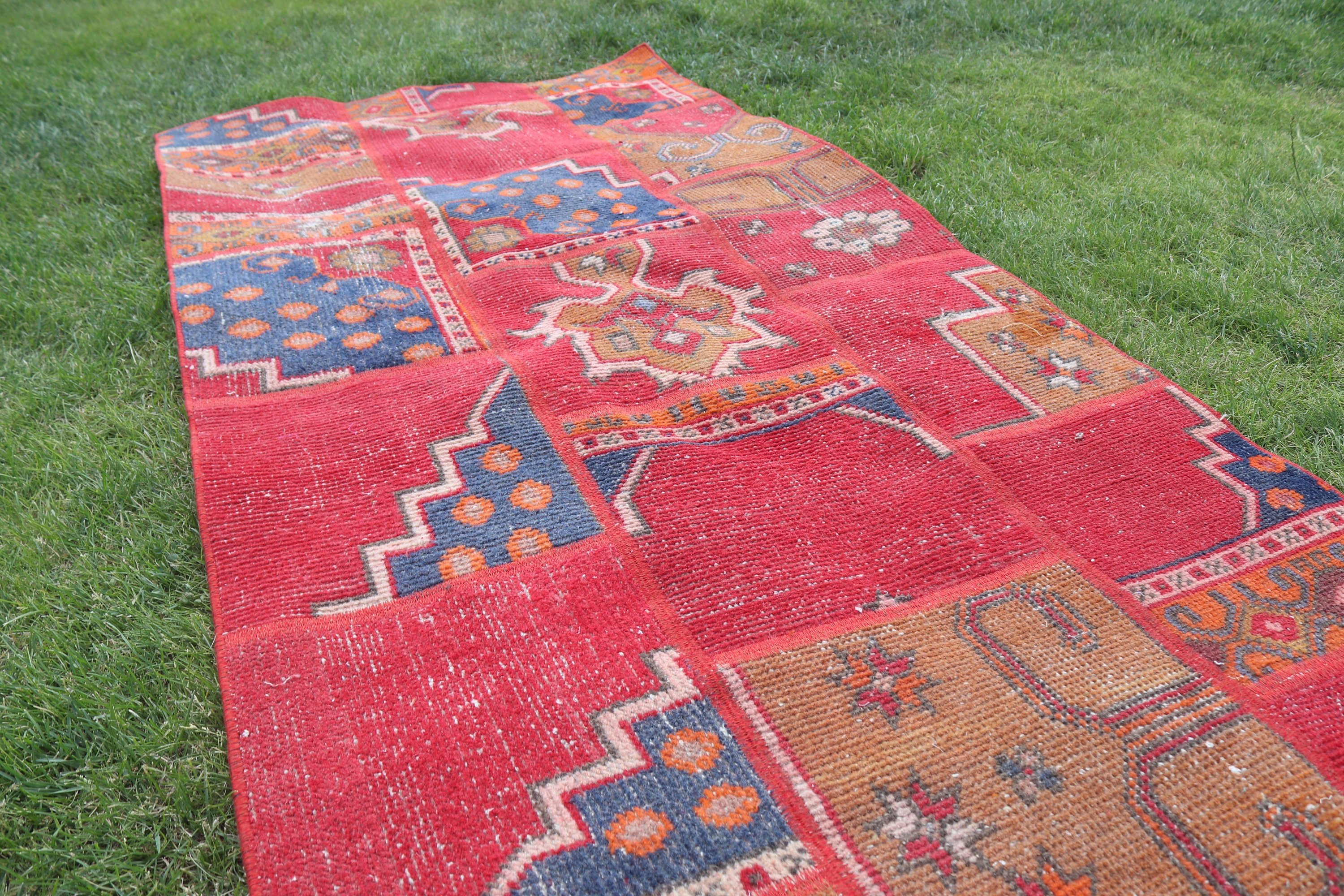 Turkish Rug, Rugs for Boho Accent, Vintage Rugs, Bedroom Rugs, Nursery Rugs, 3x6.7 ft Accent Rugs, Red Boho Rugs, Floor Rugs, Cool Rugs