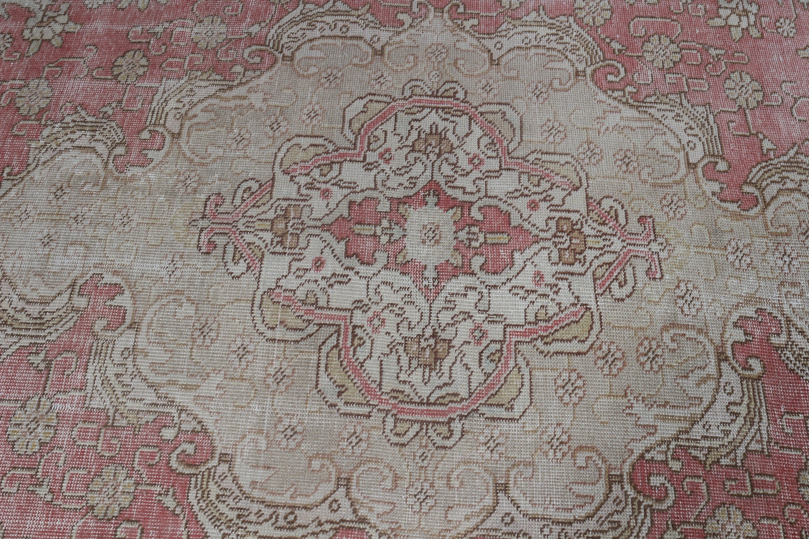 Dining Room Rug, Red Wool Rug, Cool Rug, Turkish Rugs, Vintage Rug, Art Rugs, Antique Rug, Saloon Rugs, 8.4x12.3 ft Oversize Rug, Old Rug