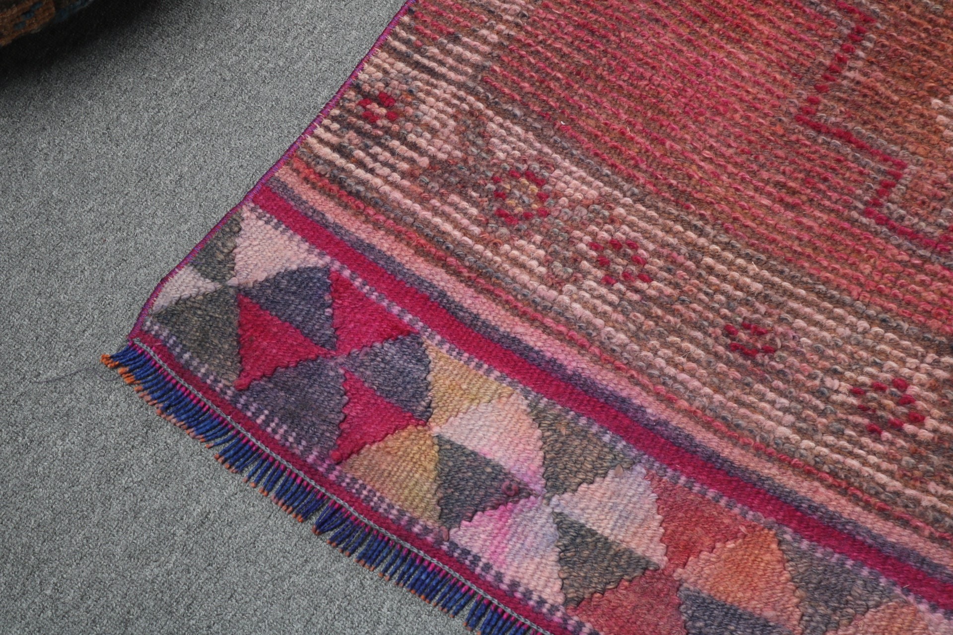 Ethnic Rug, Kitchen Rug, Vintage Rugs, Turkish Rugs, 2.8x12.1 ft Runner Rug, Vintage Runner Rug, Statement Rug, Pink Floor Rugs, Stair Rug