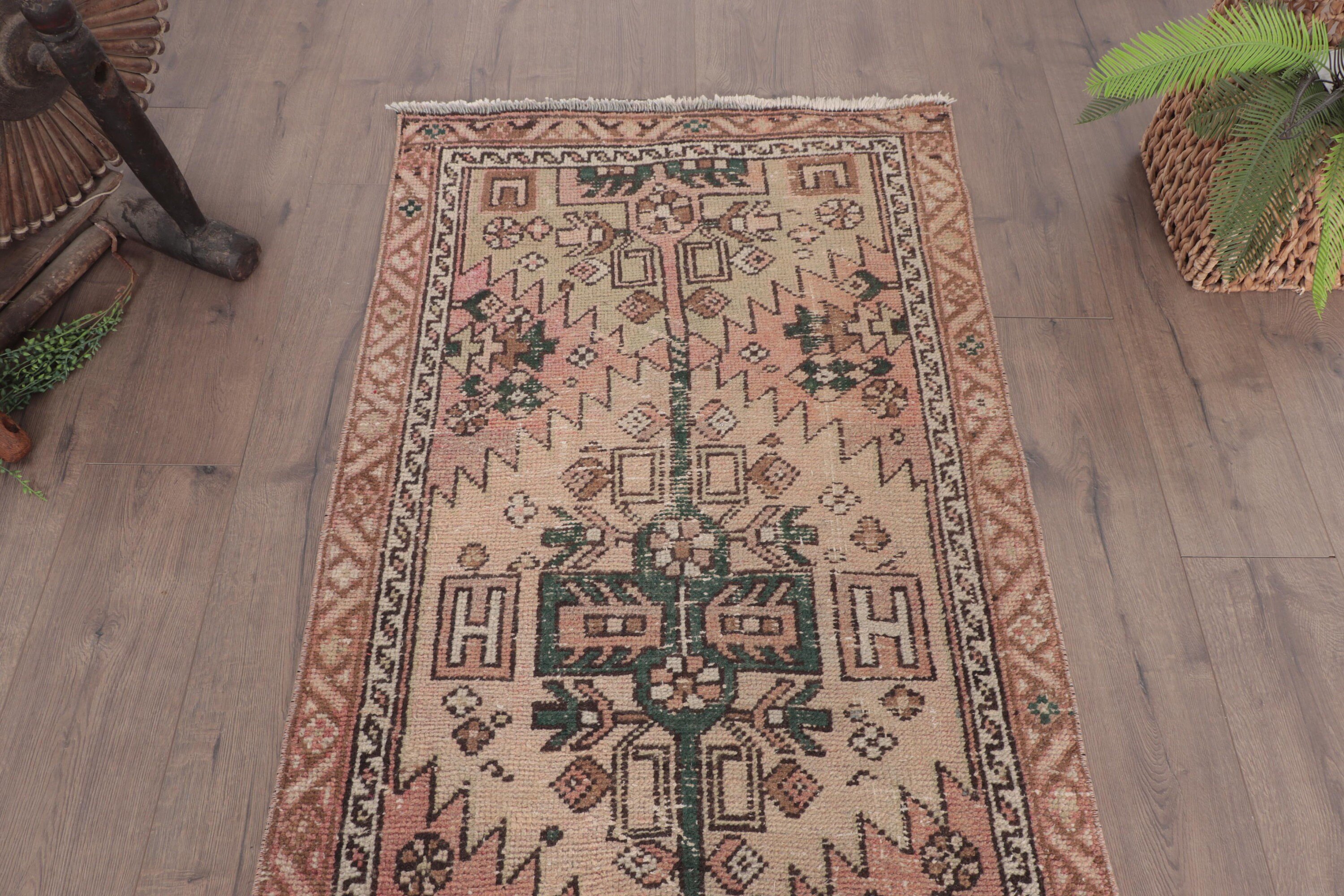 Tribal Rug, Antique Rugs, Bronze Moroccan Rugs, Kitchen Rug, Hallway Rug, Vintage Rug, Modern Rugs, Turkish Rug, 2.8x10.4 ft Runner Rugs