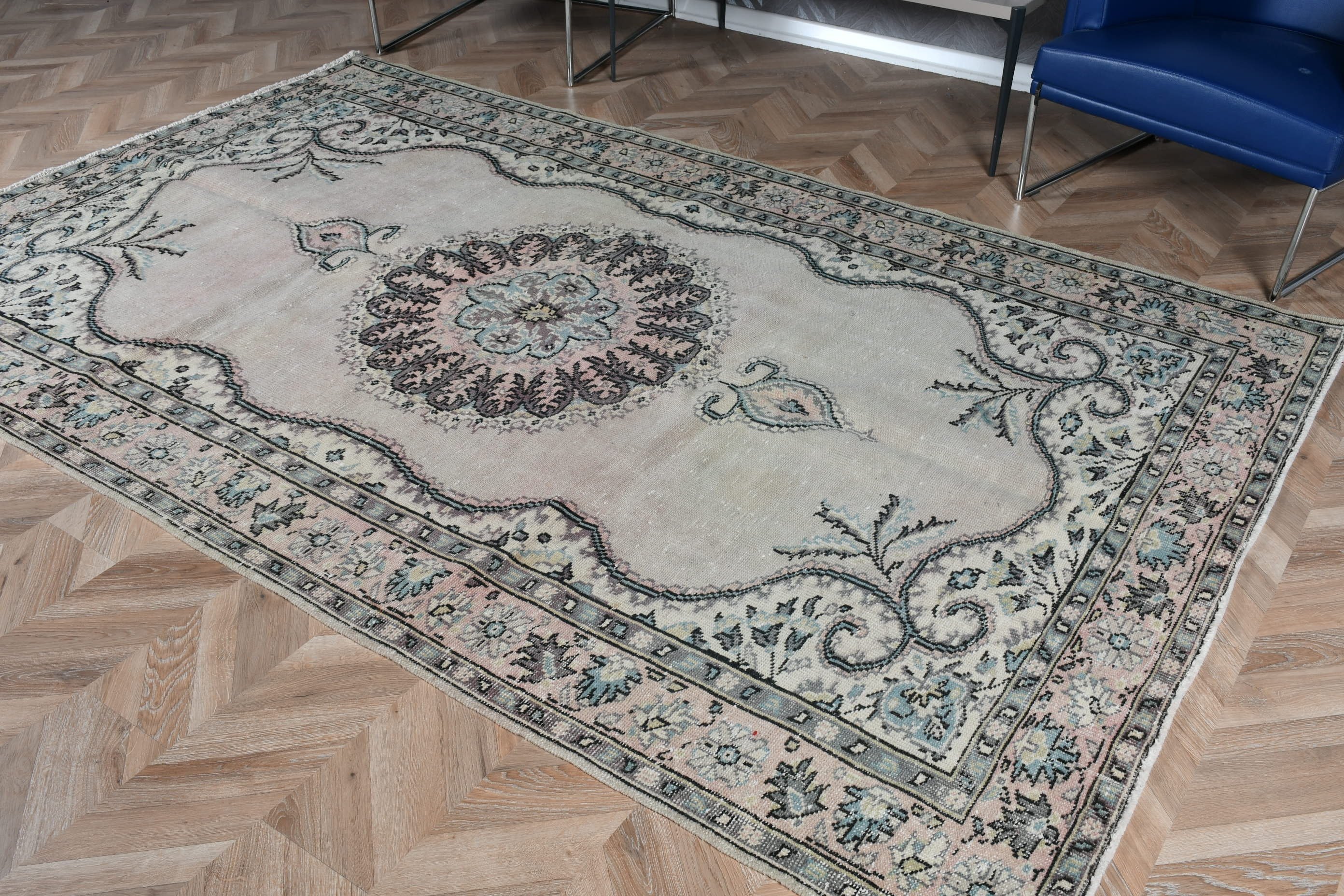 Vintage Halılar, Oturma Odası Halısı, Oryantal Halılar, Beyaz Oryantal Halılar, Aztek Halısı, 5.9x9.4 ft Büyük Halı, Türk Halısı, Yemek Odası Halısı, Yer Halısı