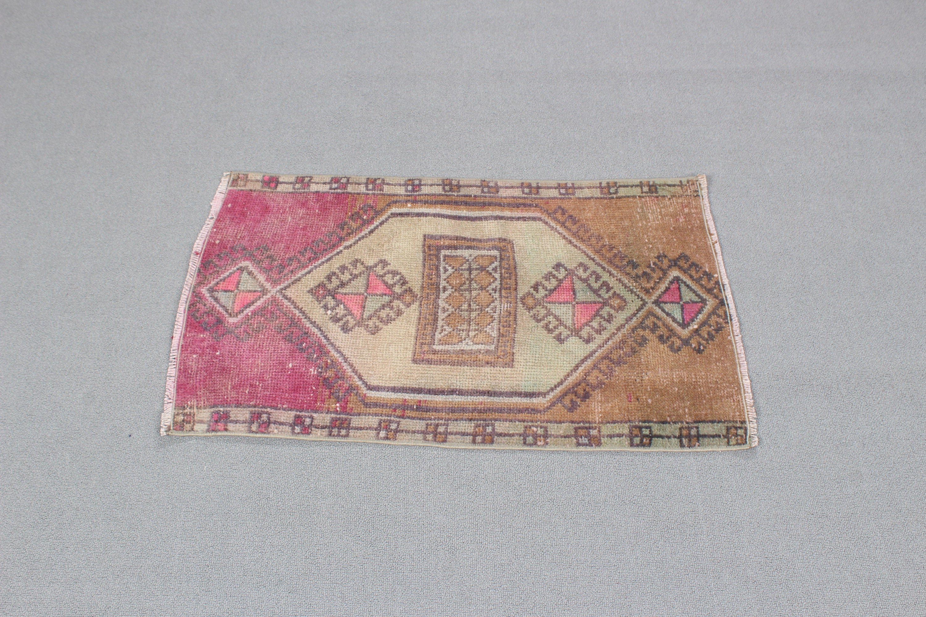 Handwoven Rug, Aesthetic Rug, Car Mat Rug, Turkish Rug, Kitchen Rugs, Oriental Rug, Pink  1.6x2.7 ft Small Rugs, Vintage Rugs