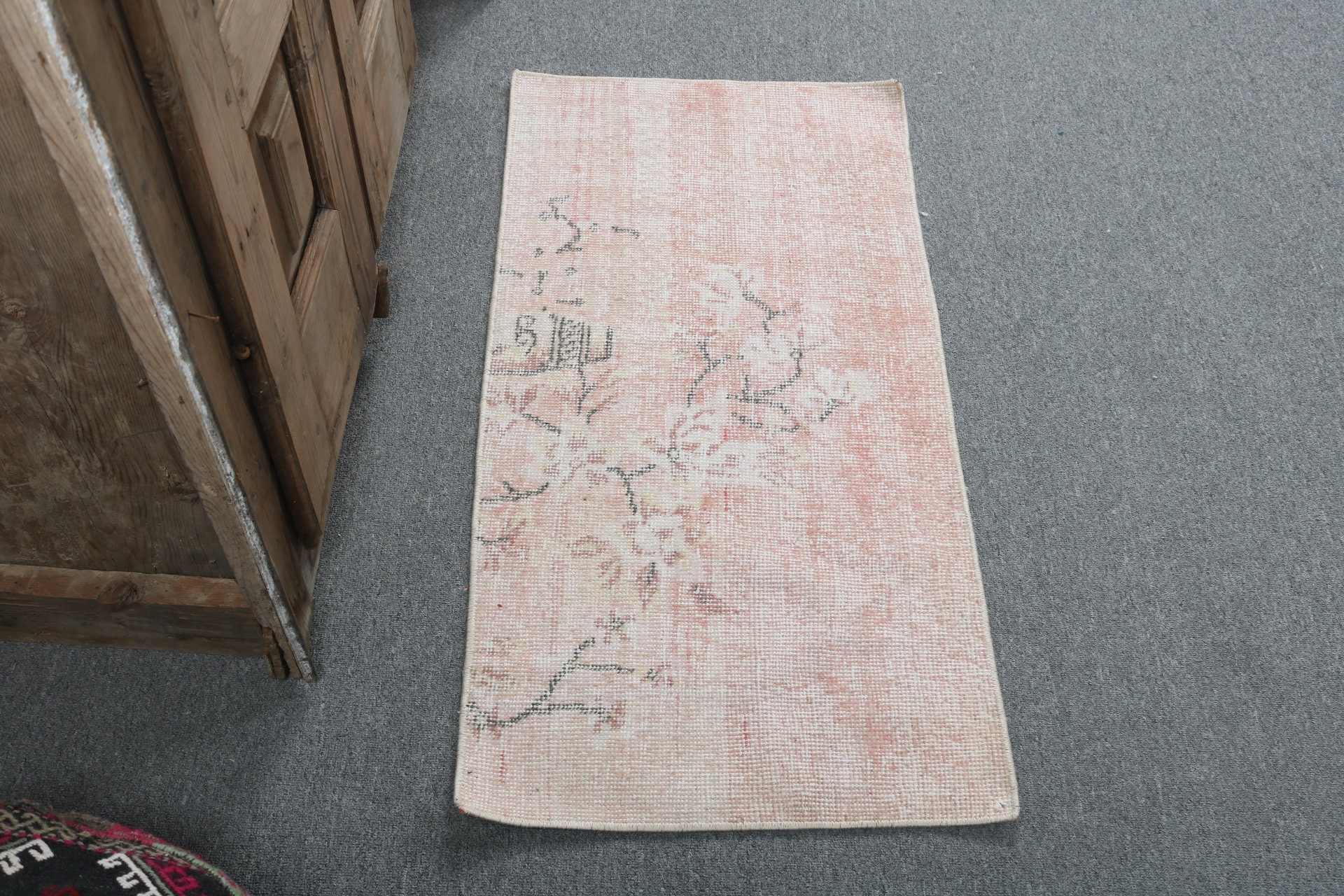 Duvara Asılı Halılar, Boho Halılar, Pembe Fas Halısı, Açıklama Halısı, Türk Halıları, Kabile Halısı, 1.6x3.3 ft Küçük Halı, Vintage Halı, Giriş Halısı