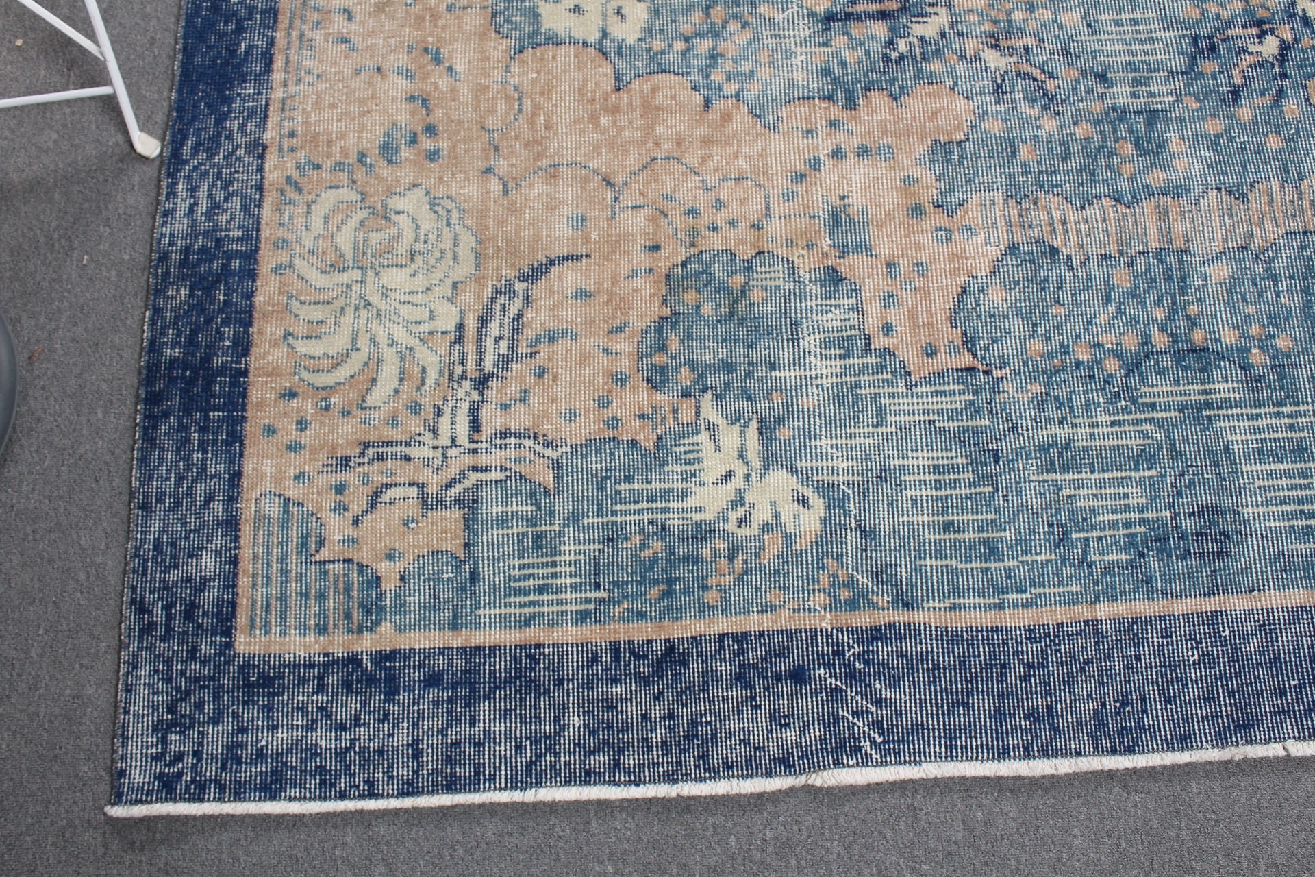 6.9x10.6 ft Oversize Rug, Oushak Rug, Living Room Rug, Vintage Rugs, Turkish Rug, Antique Rugs, Dining Room Rug, Old Rug, Blue Bedroom Rug