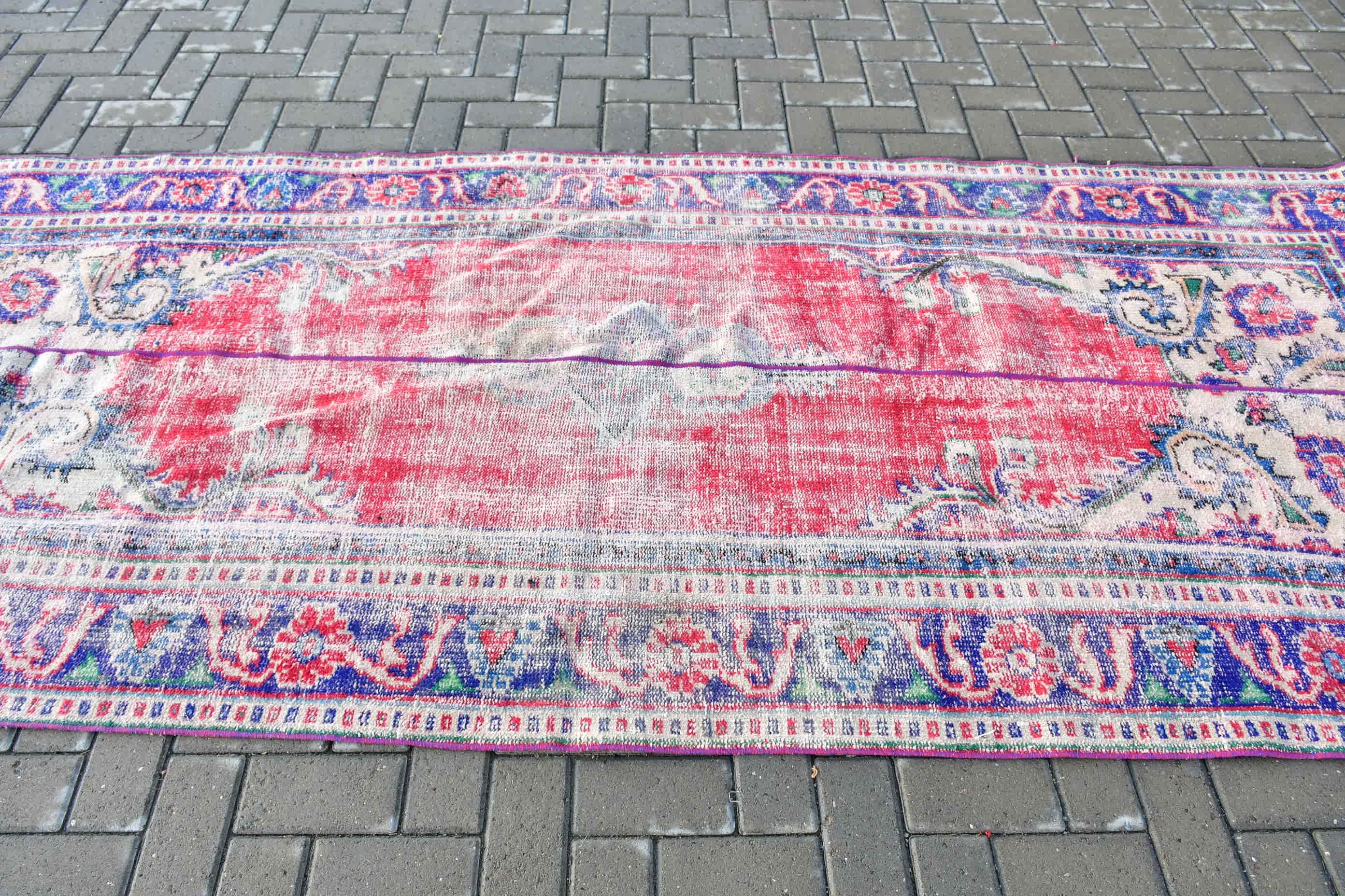 Red Anatolian Rug, Vintage Rug, Turkish Rugs, Living Room Rugs, Anatolian Rug, Pastel Rugs, Bedroom Rugs, Cool Rugs, 4.3x9.9 ft Large Rug