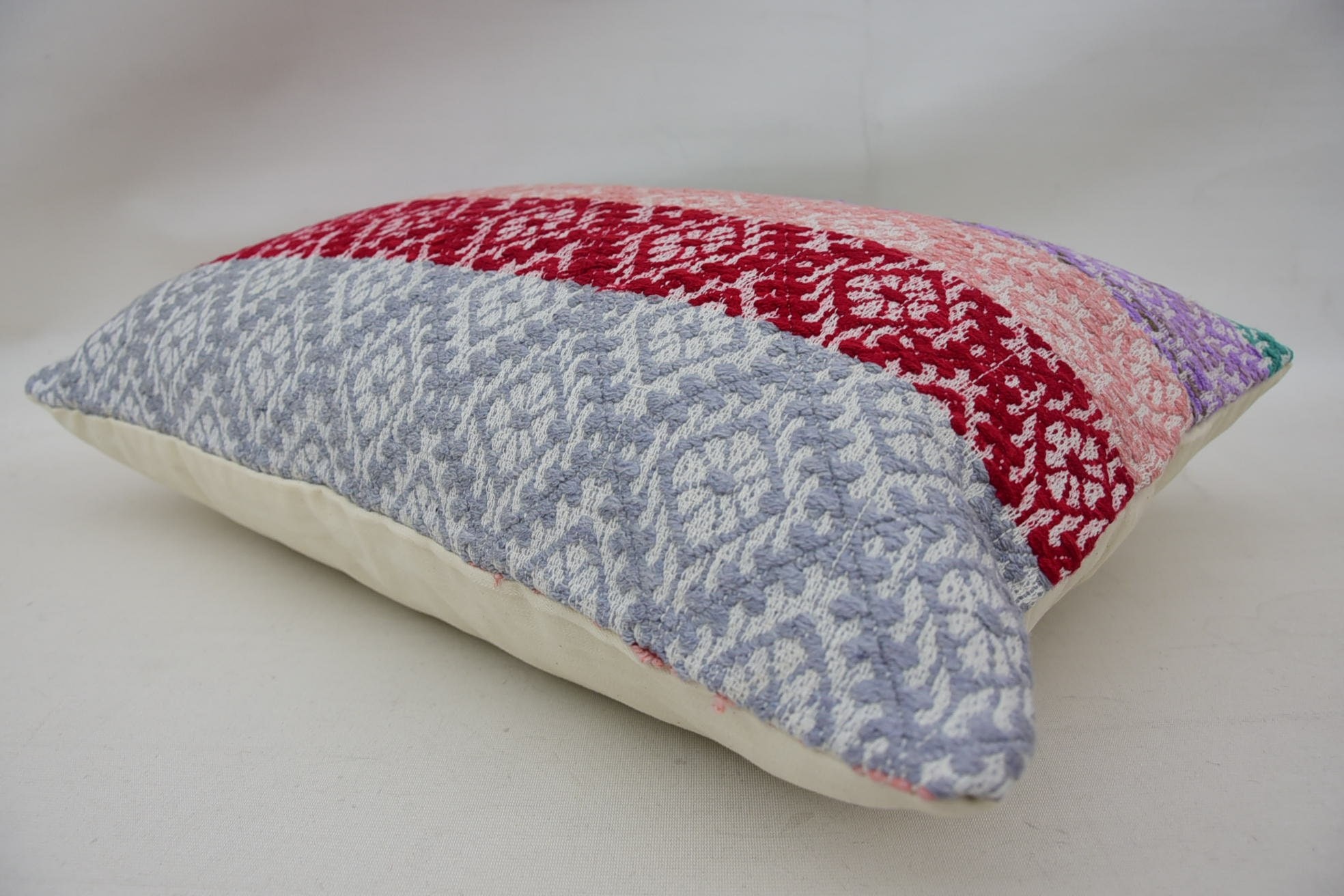 Neutral Throw Pillow Cover, 16"x24" Red Pillow Sham, Pillow for Couch, Couch Pillow Sham, Turkish Kilim Pillow, Throw Kilim Pillow