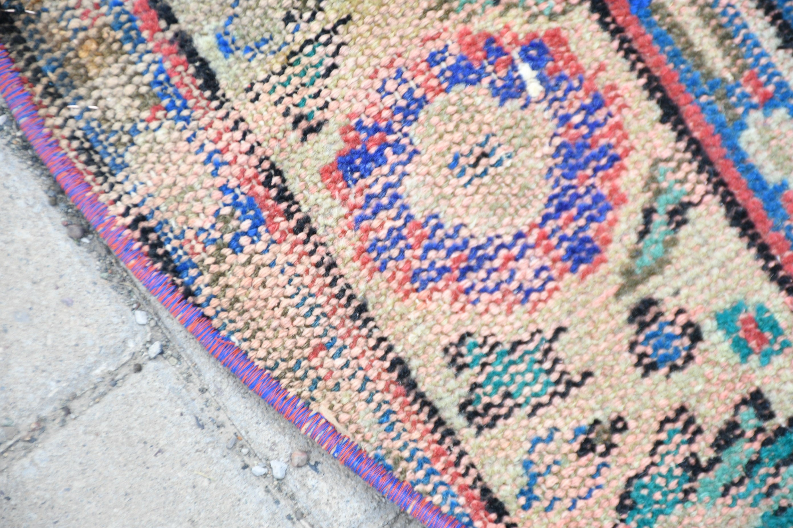 Red Antique Rug, Door Mat Rug, Vintage Rugs, Cute Bath Mat Rug, Wall Hanging Rug, Bedroom Rugs, Moroccan Rug, 3x3 ft Small Rug, Turkish Rug